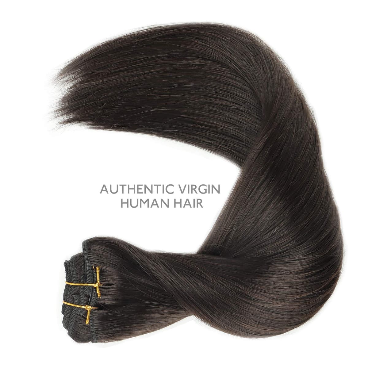 WENNALIFE Extensiones de Clip de Pelo Natural, Castaño Oscuro 150g 50cm 9 Piezas Extensiones Pelo Natural Remy Cabello Humano Extensiones Pelo Natural Clip Double Weft Extensiones de Clip — view 6