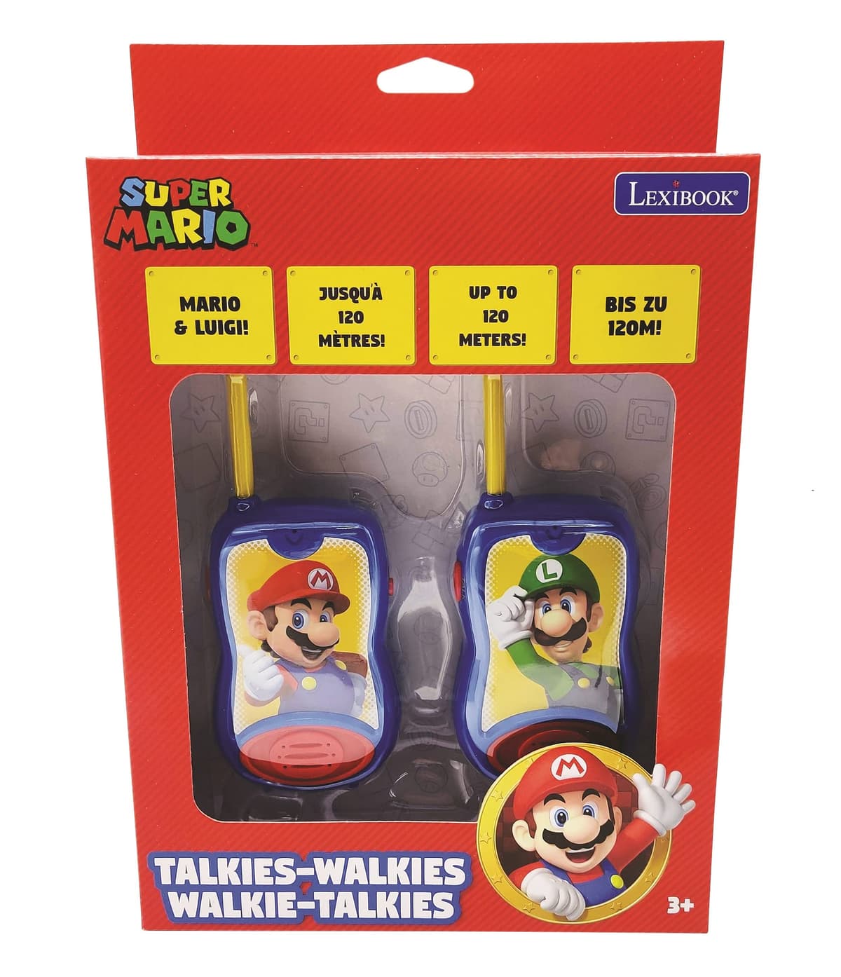 Lexibook, Super Mario, Walkie-talkies 200m, Juego de comunicación para niños, 2 Canales de comunicación, Clip para cinturón, a Pilas, Azul/Rojo, TW12NI — view 4