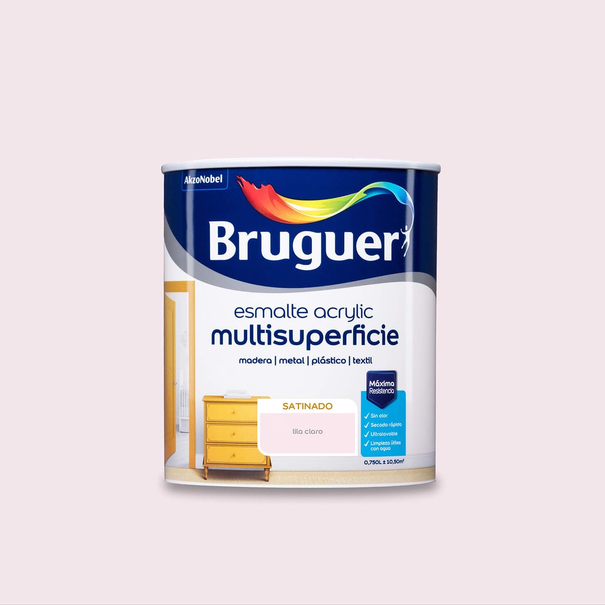 Bruguer Acrylic Multisuperficie Esmalte al agua Satinado - Pintura 750 mL, Blanco Permanente — view 102