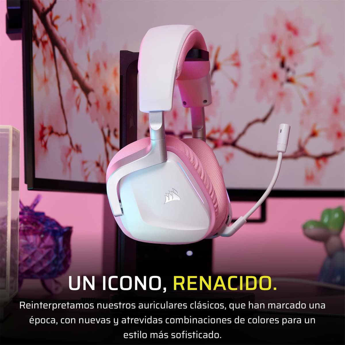 Corsair Void v2 Wireless Auriculares para Juegos con Bluetooth para PC, PS5, PS4, Switch y Móvil – Dolby Atmos, Plataforma Dual Inalámbrica, Batería de Gran Autonomía, Carga Rápida – Rosa — view 2