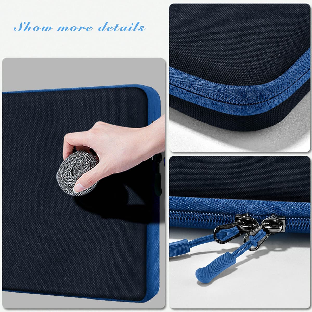 HSEOK 15,6" Funda para Computadora Portátil, Funda Impermeable a Prueba de Golpes con Bolsillo Lateral, Compatible con MacBook Pro 16"/15" y la Mayoría de Las PC de 15" 15,6" 16",B02K03 — view 4