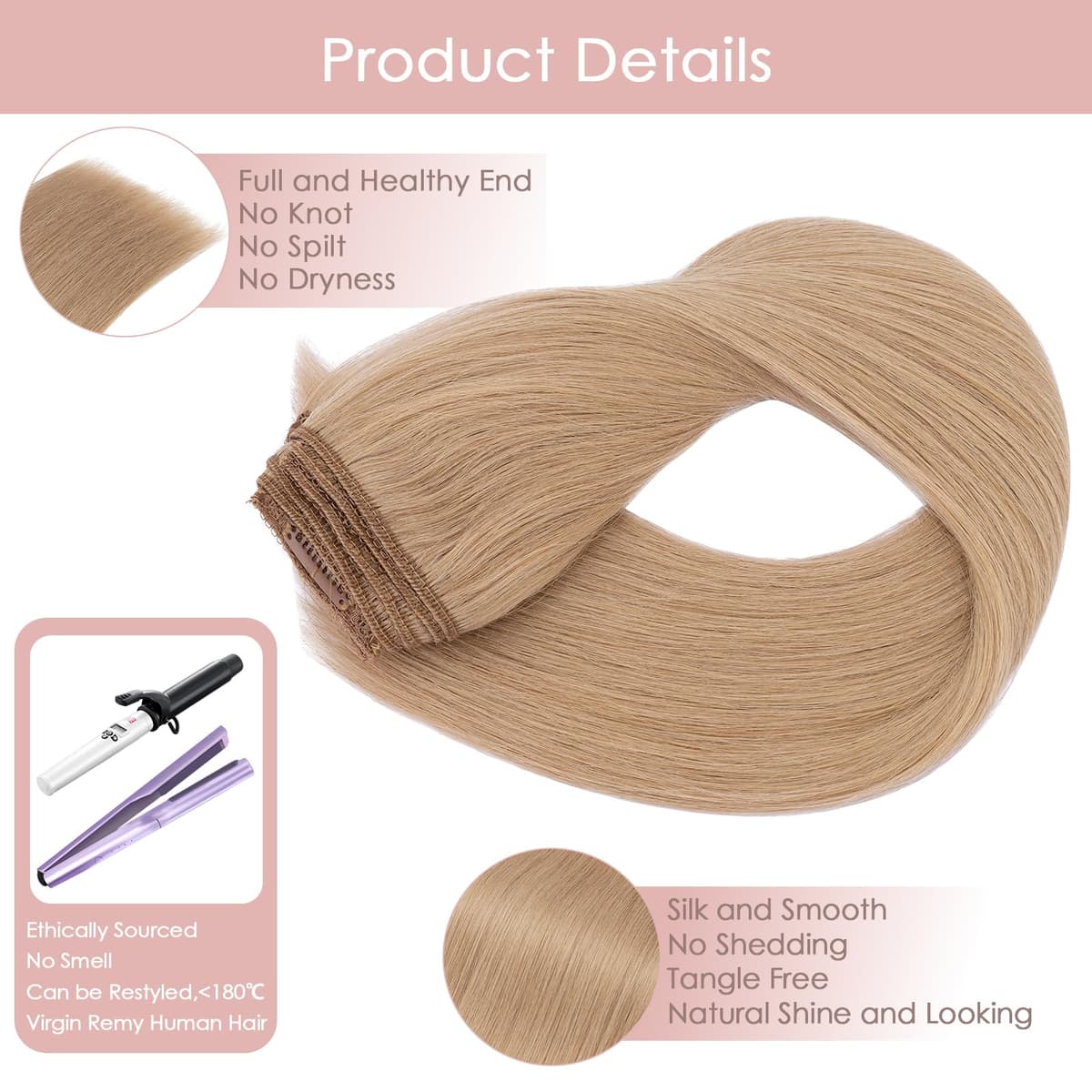 Silk-co 10inch Hair Extensions Clip in Hair Extension Human Hair #04 Medium Brown -Basic Thickness-Thin Weft- 8 Pieces Real Remy Straight Hair Extensions[50g] — view 194