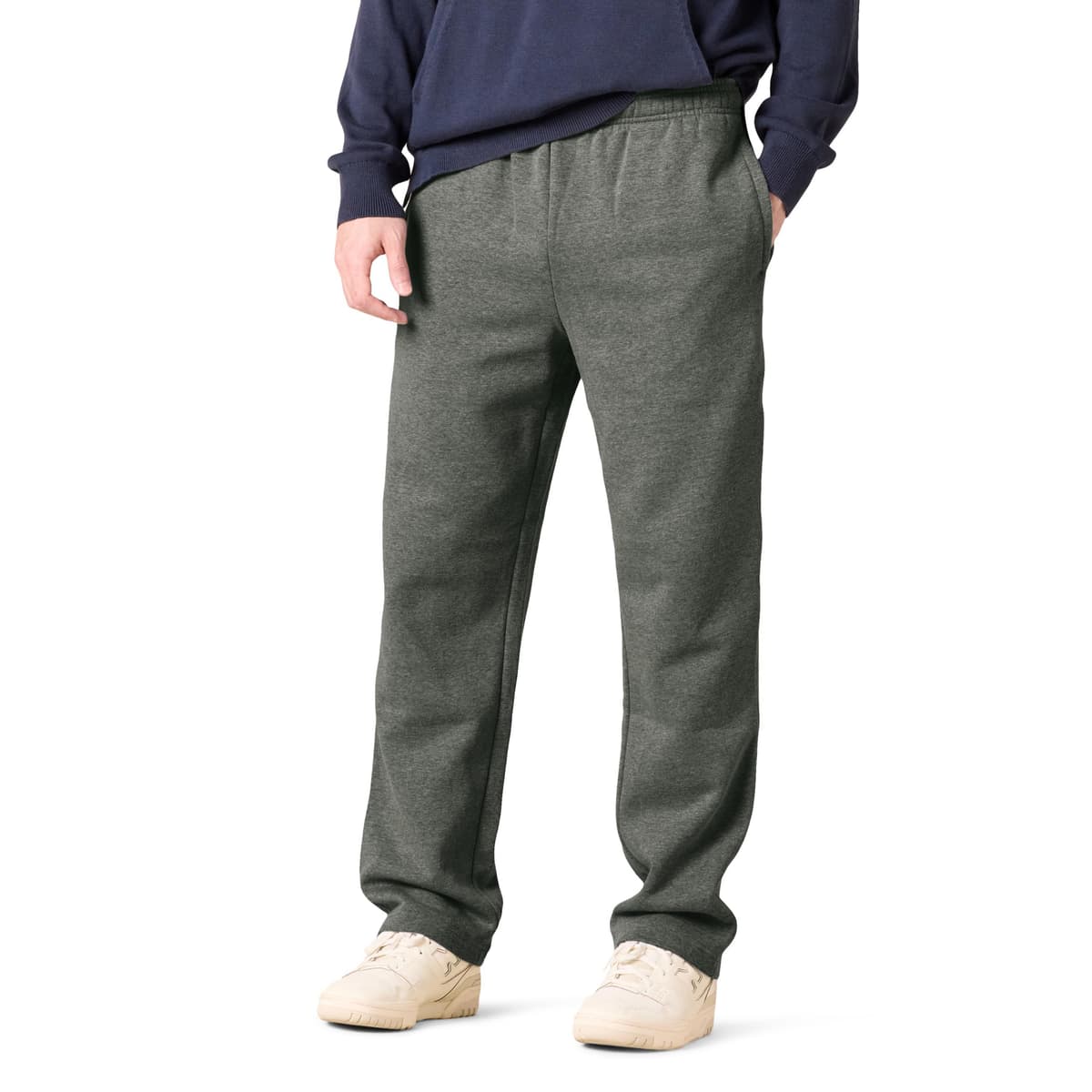 Amazon Essentials Pantalones Deportivos de Forro Polar con Parte Inferior Abierta (Disponibles en Tallas Grandes y Largos Especiales) Hombre