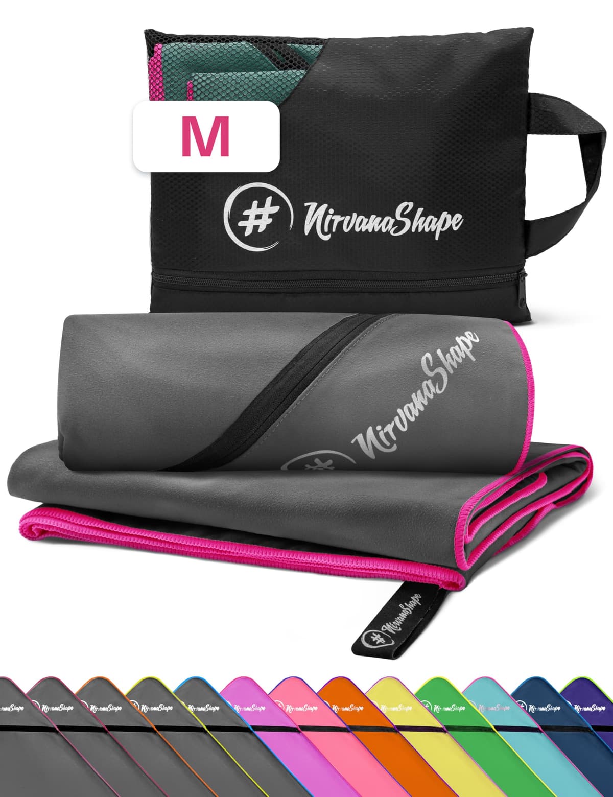 NirvanaShape Toallas de Microfibra | Absorbentes, Ligeras, de Secado rápido | Toallas de baño, Toalla de Viaje, Toallas Deportivas | Ideales para Viajar, IR al Gimnasio, la Playa, Practicar Yoga — view 76