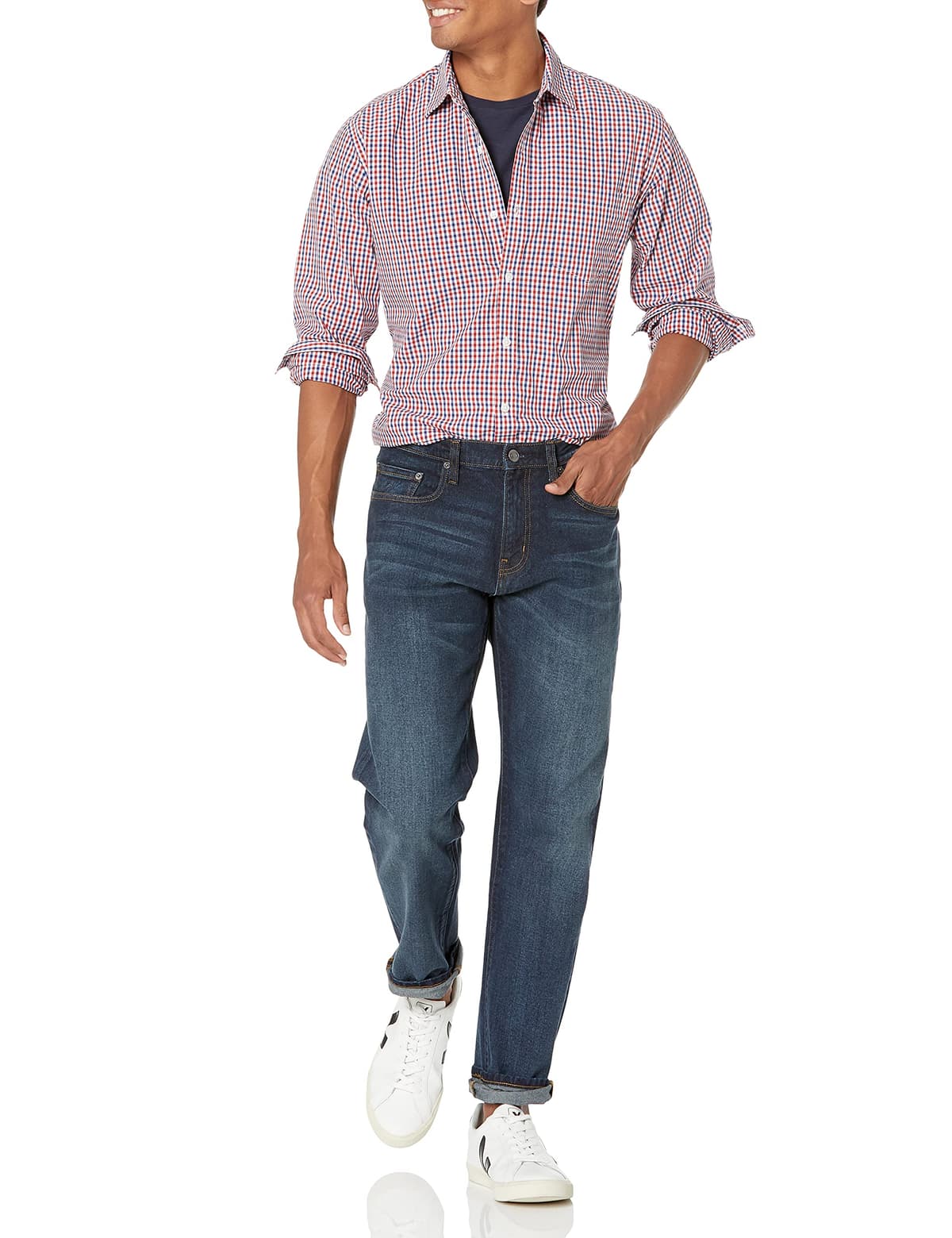 Amazon Essentials Hombre Vaqueros Elásticos de Corte Deportivo - Colores interrumpidos — view 4