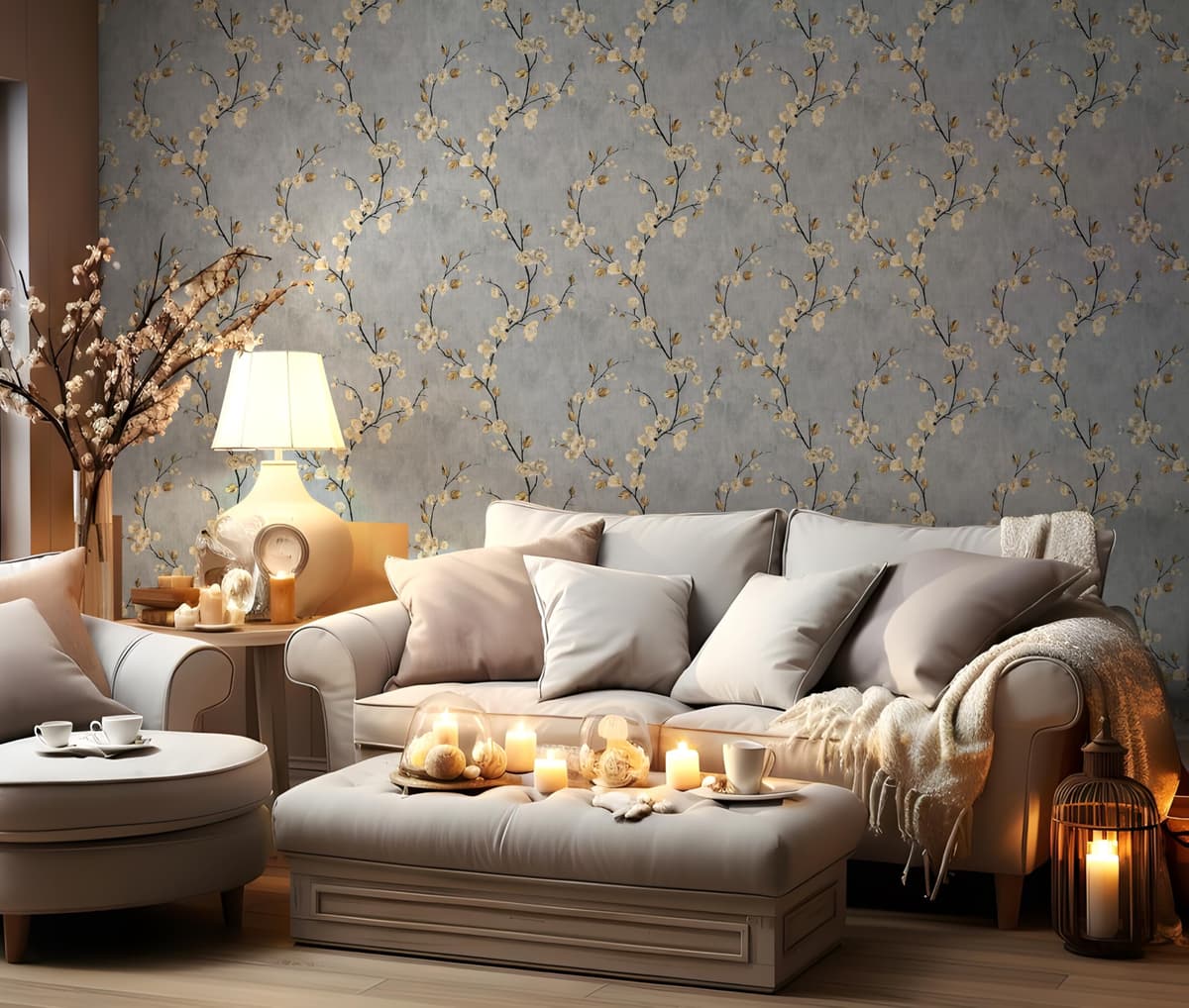myforHD Papel Pintado Autoadhesivo Flores Papel de Pared Papel Adhesivo para Muebles Removible Impermeable Estilo Retro Vinilo PVC Pegatina Decorativos Pared Salon Papel Pared Dormitorio — view 6