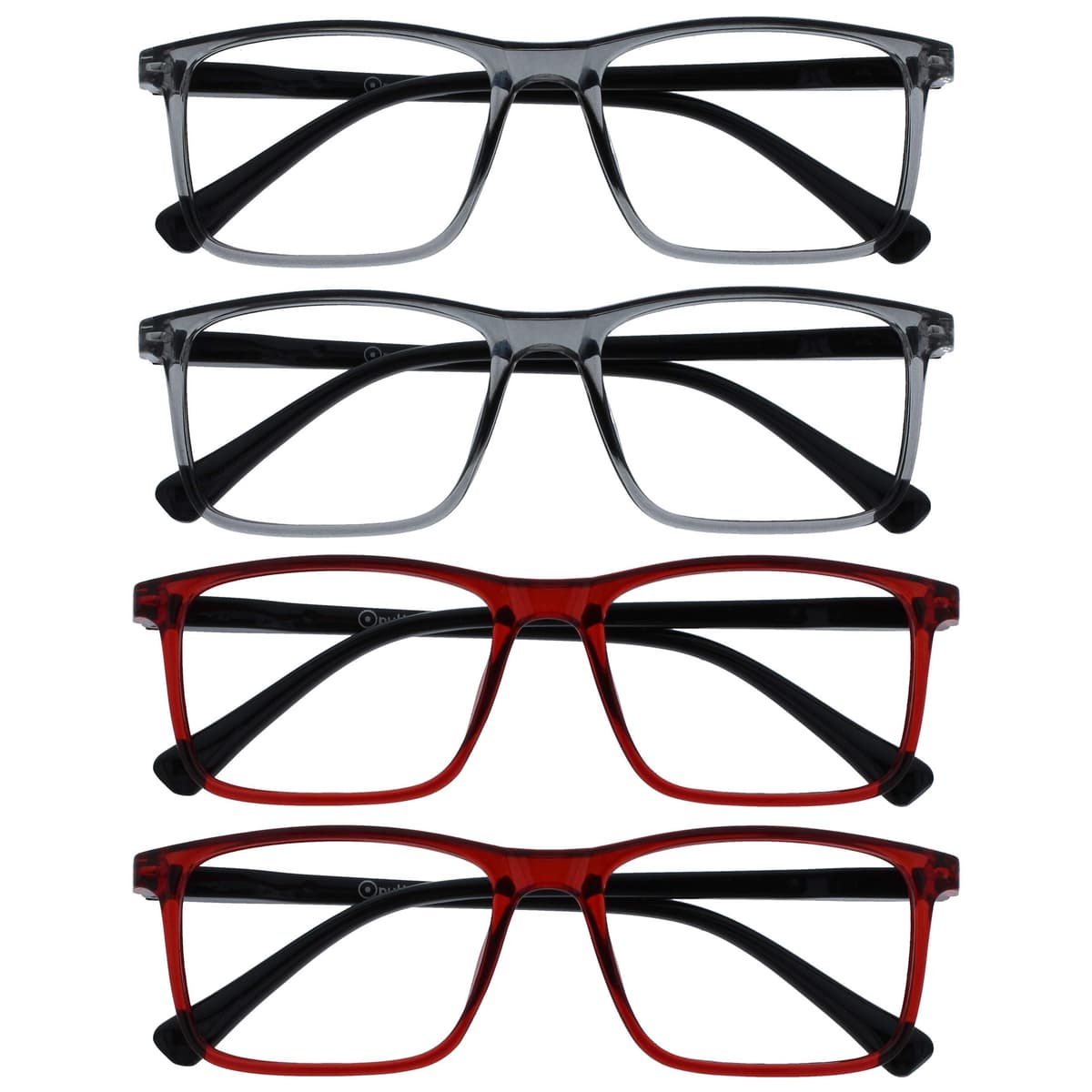 OPULIZE INK Gafas de Lectura - Pack de 3 - Montura Rectangular Grande - Negro Gris Rojo - Hombre Mujer - Bisagras de Muelle - RRR4-17Z - +2.00 — view 10