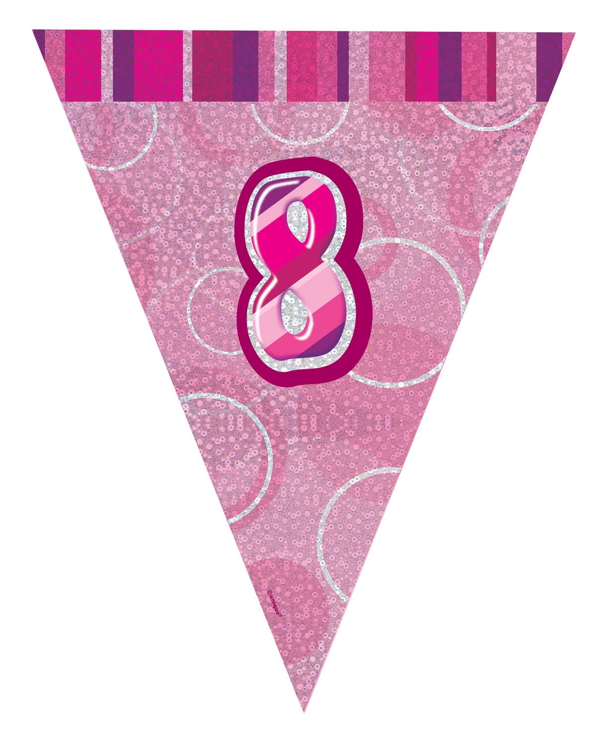 Unique Party 92068 - 9ft Foil Glitz Pink Happy 80th Birthday Banner — view 64