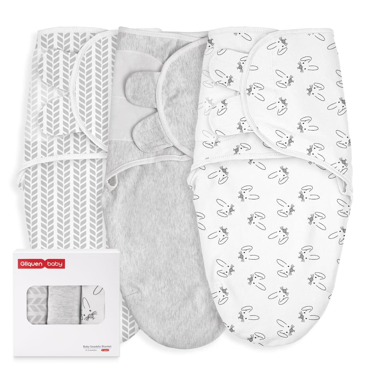 GLLQUEN BABY 3-Pack Organic Baby Swaddle Sleep Sacks for Newborn - Baby Swaddles 0-3 Months, Swaddle Sack, Rainbow & Sun, Blanket Wrap (Small/Medium) — view 12