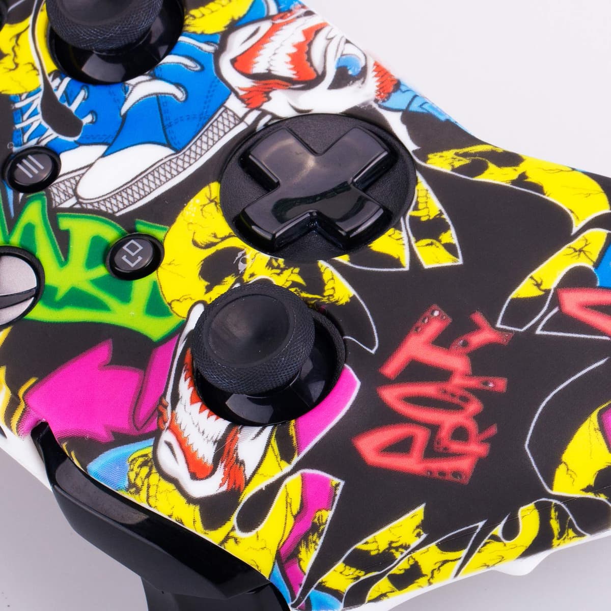Yorha Impresión Caucho de Silicona Funda Skin Case Carcasas Piel para Xbox One S/X Mando Controller x 1 (Calavera comica) con Agarres para el Pulgar Thumb Grip Pro x 8 — view 6