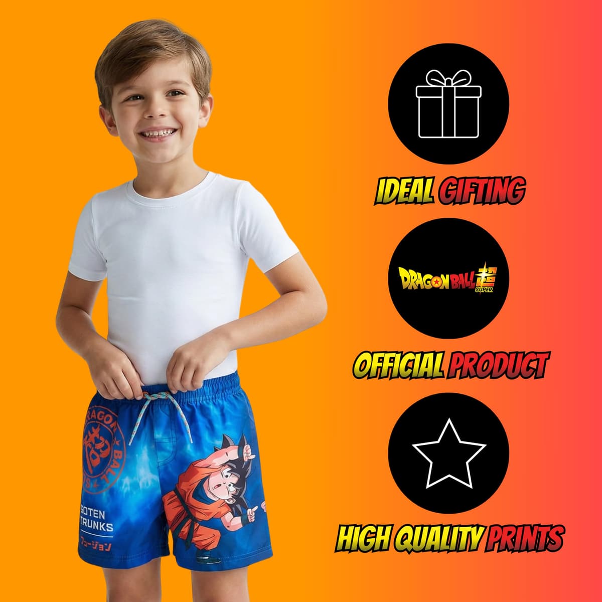 Dragon Ball Z Bañador para Niño, Shorts de Baño Bermudas, Bañador de Natación Infantil, Tallas 4 a 12 Años — view 5