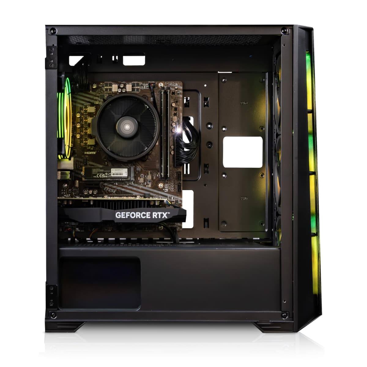 ADMI Gaming PC, AMD Ryzen 5 5500, NVIDIA RTX 3050 6GB GDDR6, 16GB DDR4, 1TB NVMe, X= Airflow RGB (Black), WiFi, Windows 11 — view 2
