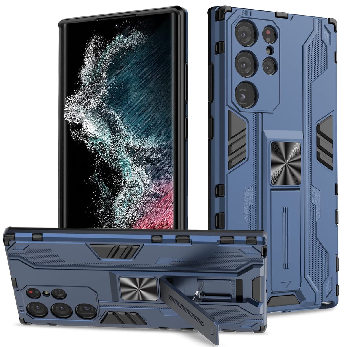 Funda para CMF Phone 2 Pro, Carcasa Antigolpes con Soporte anular metálico, Case Protectora de Grado Militar, Negro — view 842