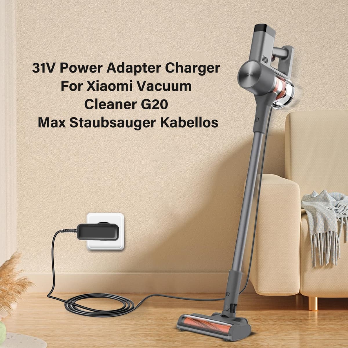 KFD 31V 1A Adaptador Cargador Aspiradora para Xiaomi Vacuum Cleaner G20 D205 BHR8831EU, G20 MAX D206 BHR8828EU GC32-310100-2A Escoba sin Cable Fuente de Alimentación Alimentador (Not for Lite) — view 3