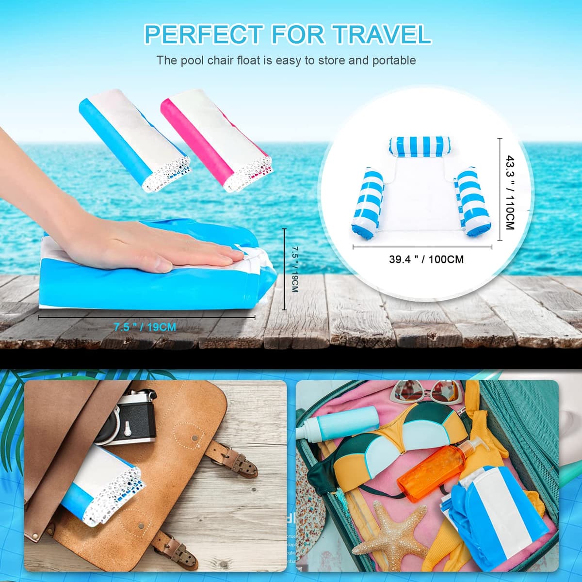 Colchoneta Piscina Adultos Hinchables para Piscina Flotadores Piscina Hamaca De Agua Colchonetas Inflables Piscina Colchoneta Playa Hinchable Hamaca Piscina Flotante Juguetes para Fiestas Océano — view 5