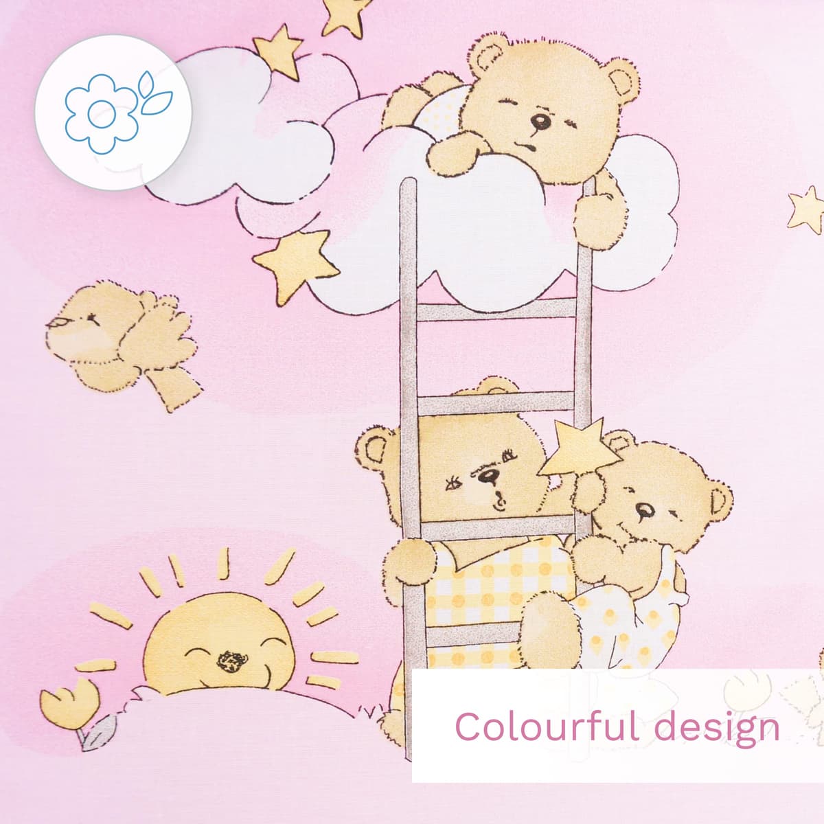 Baby Comfort 4 Piece Duvet Pillow Duvet Cover Pillowcase 80x70 cm Bedding Set 12M+ (Ladders Pink) — view 6