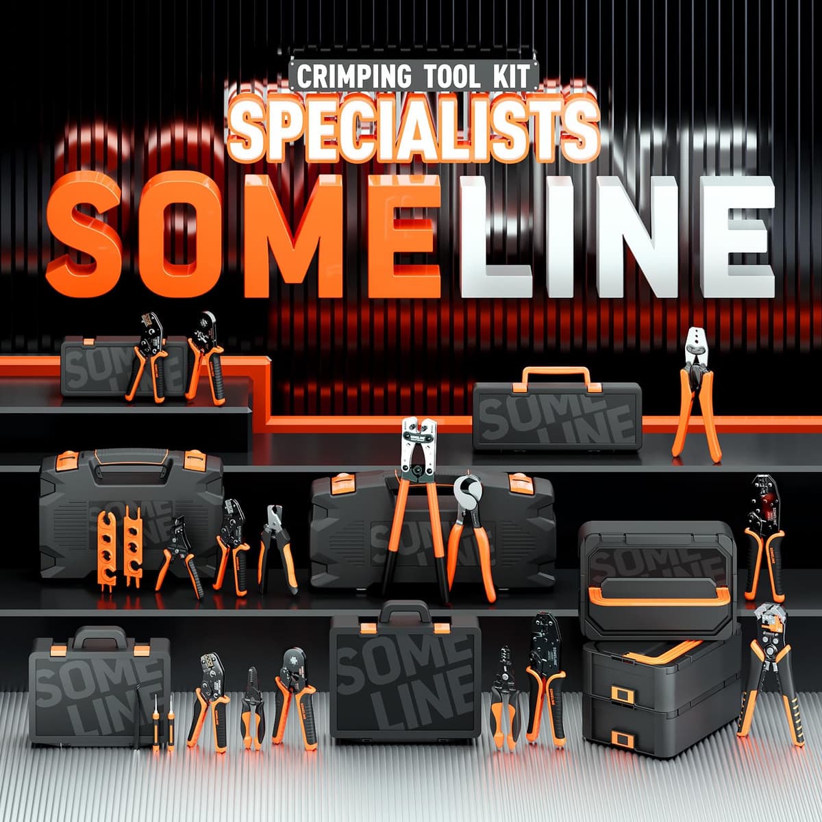 SOMELINE Kit de Crimpadora Terminales Eléctricos, 39 Tipos de Terminales Preaislados, 0,34–6 mm² Crimpadora Autoajustable de Trinquete, para Electricista, Automoción y Bricolaje — view 8