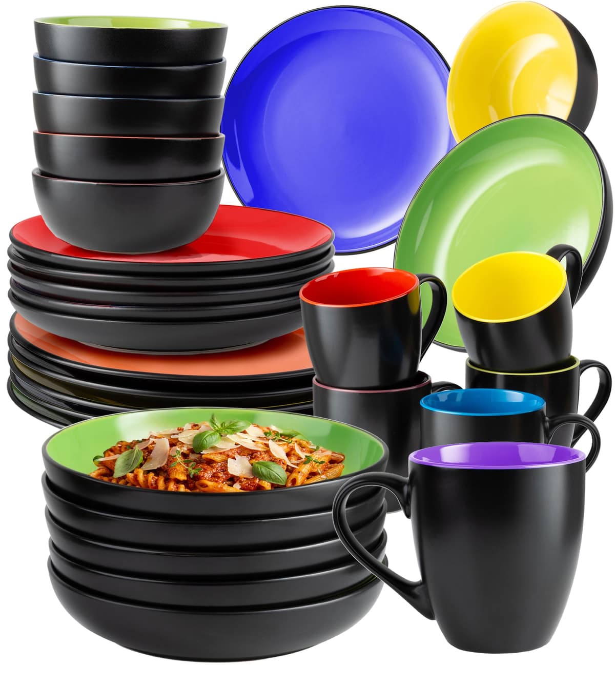 MIAMIO - 6 x 350 ml Juego de Taza de Café/Copa de desayuno - Le Papillon Colección (Negro) — view 16