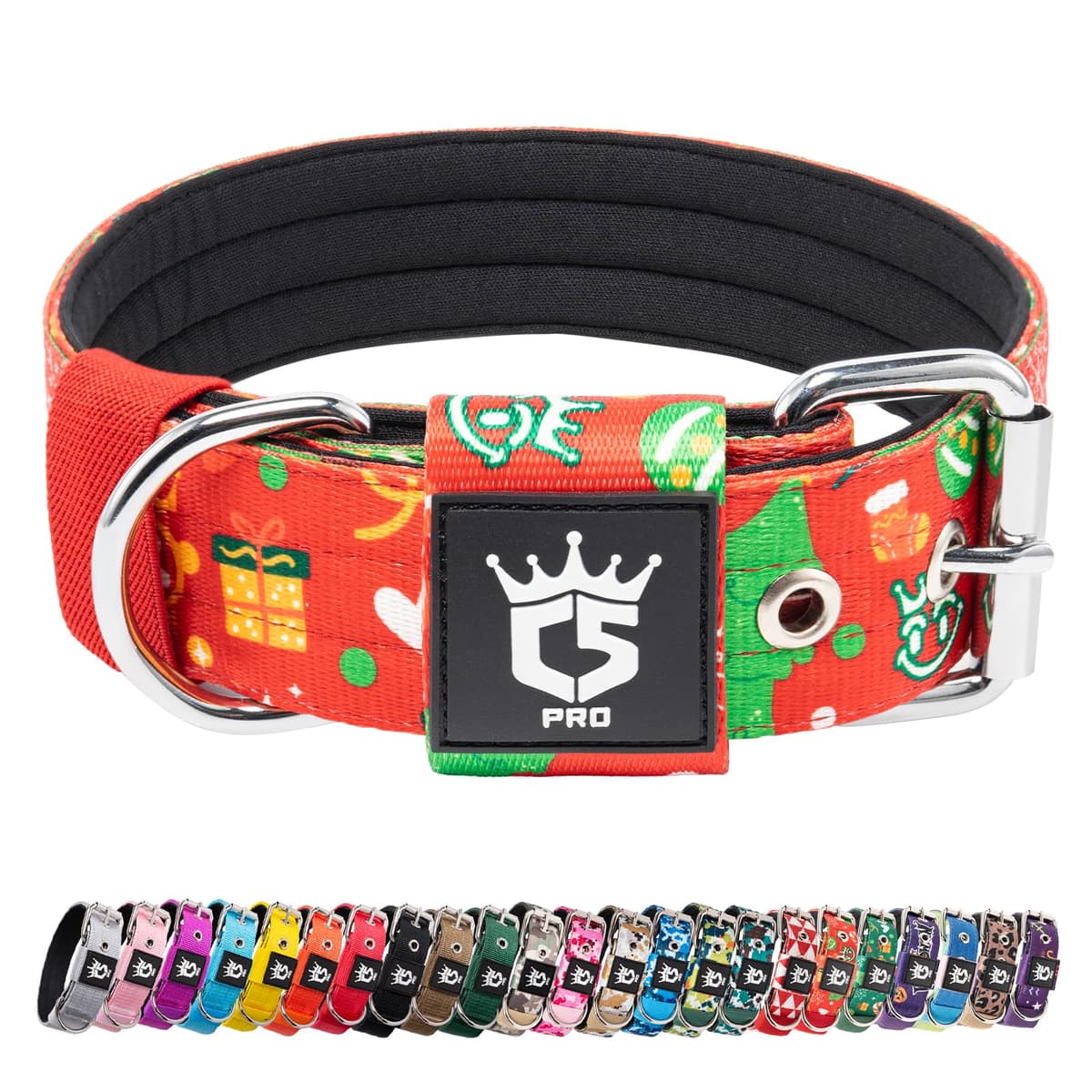 TSPRO Collar Táctico para Perros Ajustable, Collares con Broche de Metal Robusto, de 3,8 cm de Ancho, Duradero y Cómodo para Perros Medianos y Grandes (Negro M) — view 34