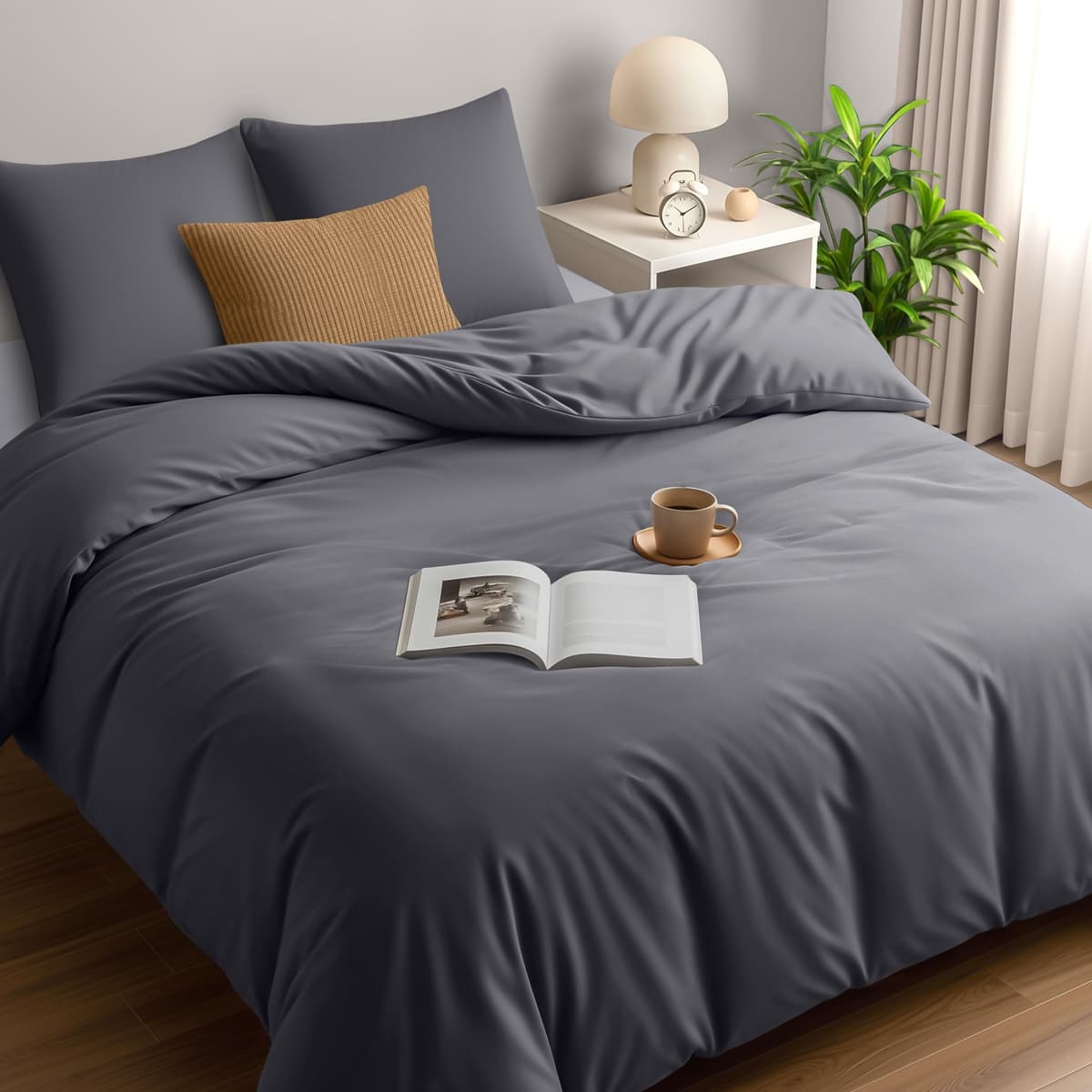 Utopia Bedding Duvet Cover Double - Soft Microfibre Polyester - Bedding Quilt Cover Set, with Pillow cases (Grey) — view 55
