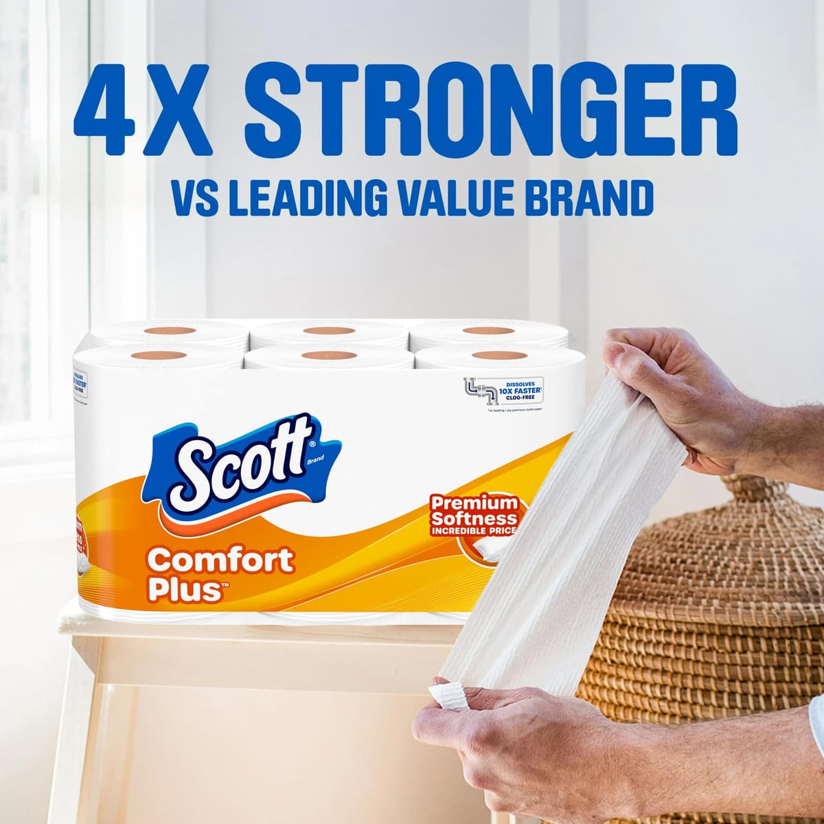 Scott Comfortplus Toilet Paper, Double Roll, Bath Tissue, 18 Count — view 11