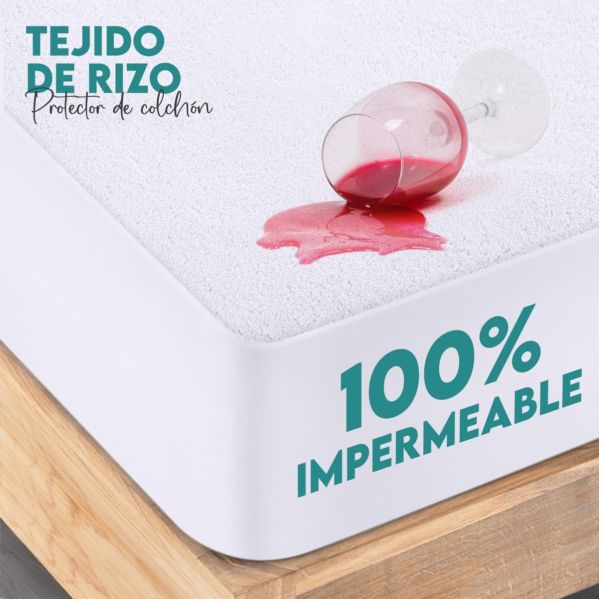 Utopia Bedding Protector Colchón 150 x 200 x 30 cm Impermeable, Certificación Oeko-Tex Funda Colchón, Cubre Colchón Transpirable, Elástico En Todo El Contorno — view 3
