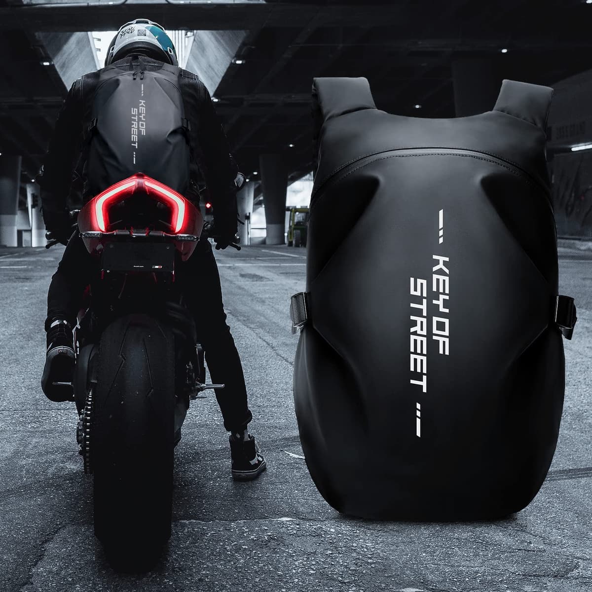 HYC00 Mochilas de Motocicleta para Hombres, Mochila Impermeable para Casco, Accesorios de Motocicleta, Bolsas para Laptop, Mochilas de Viaje, Bolsas Escolares para Estudiantes — view 2