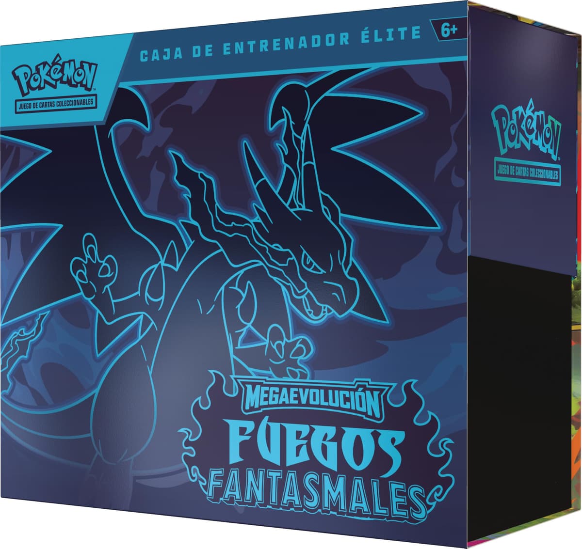 Pokémon: Caja de Entrenador Élite de Megaevolución-Fuegos Fantasmales de JCC Pokémon (1 Carta de promoción con ilustración expandida, 9 Sobres de Mejora y Accesorios prémium) — view 3