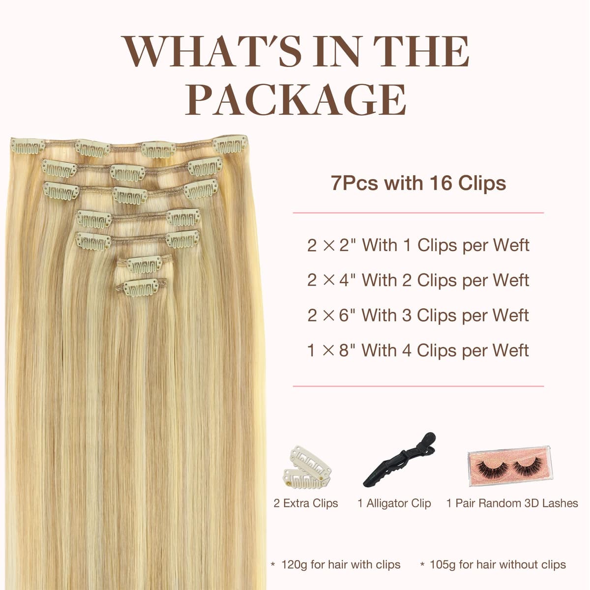 GOO GOO Clip in Hair Extensions Human Hair, 18inch 150g 9Pcs, #2 Dark Brown, Hair extensions for women, Human Hair Extensions Clip in — view 236