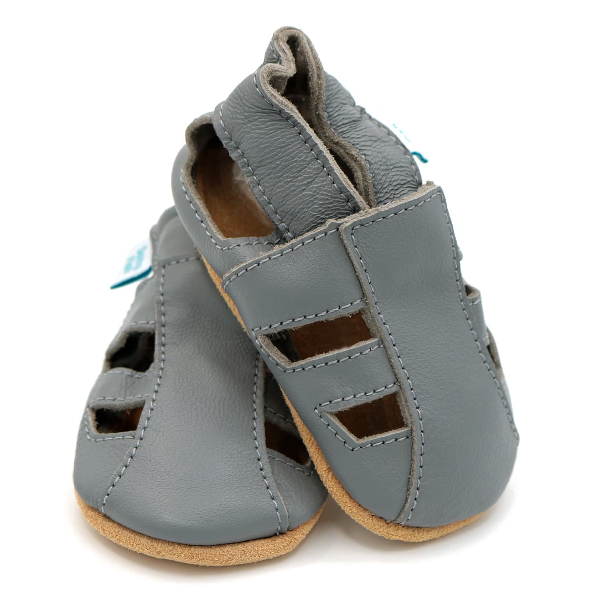 Dotty Fish Soft Sole Leather Sandals for Babies & Kids – Barefoot Feel, Non-Slip Sole, Breathable, Lightweight & Flexible Summer Shoes for Boys & Girls - British Brand - 0-6 Months - 4-5 Years — view 4