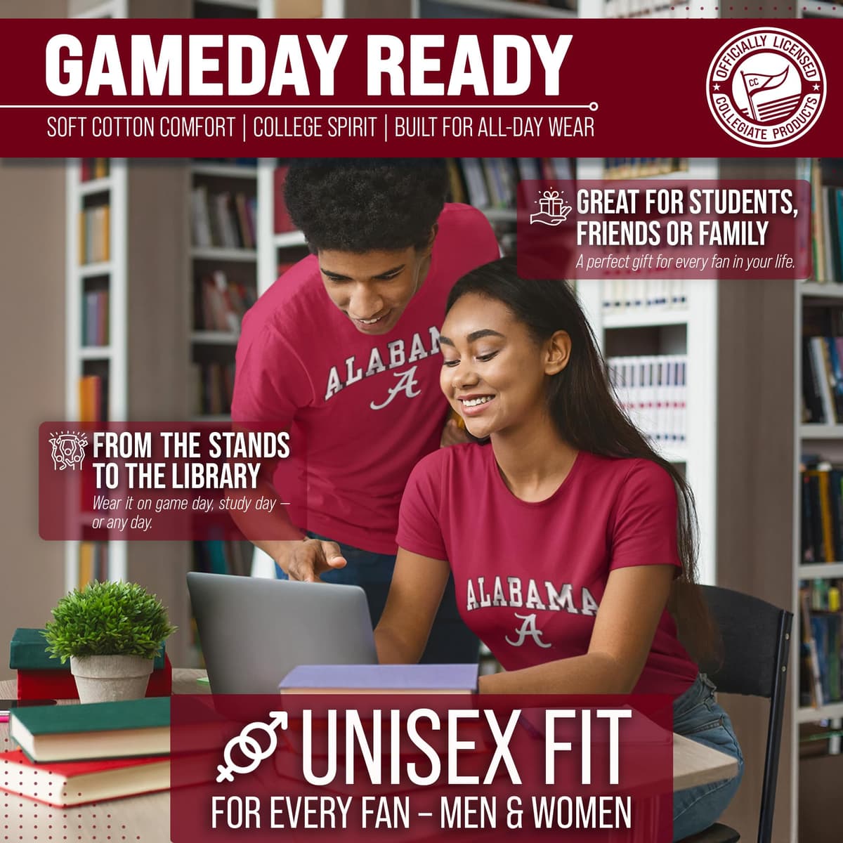NCAA Adult Gameday Cotton T-Shirt - Premium Quality - Semi-fitted Style - Officially Licensed Product — view 4