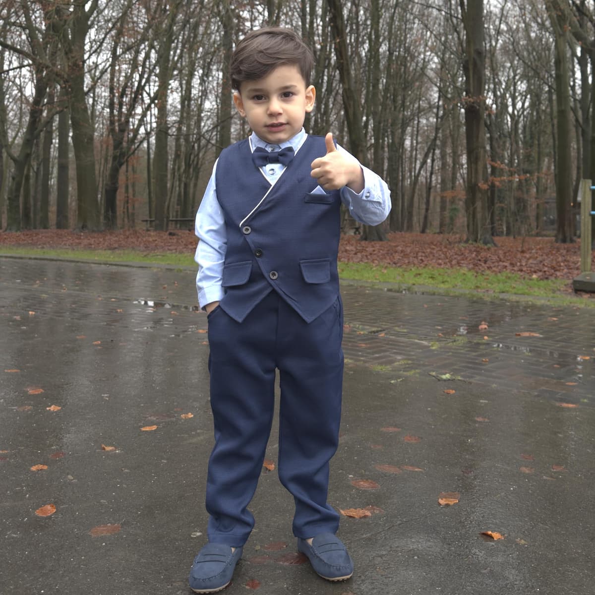 Volunboy Baby Boys Gentleman Suit, Toddler Formal Waistcoat Outfit Wedding Shirts + Vest +Bow Tie 4 PCS Set — view 2