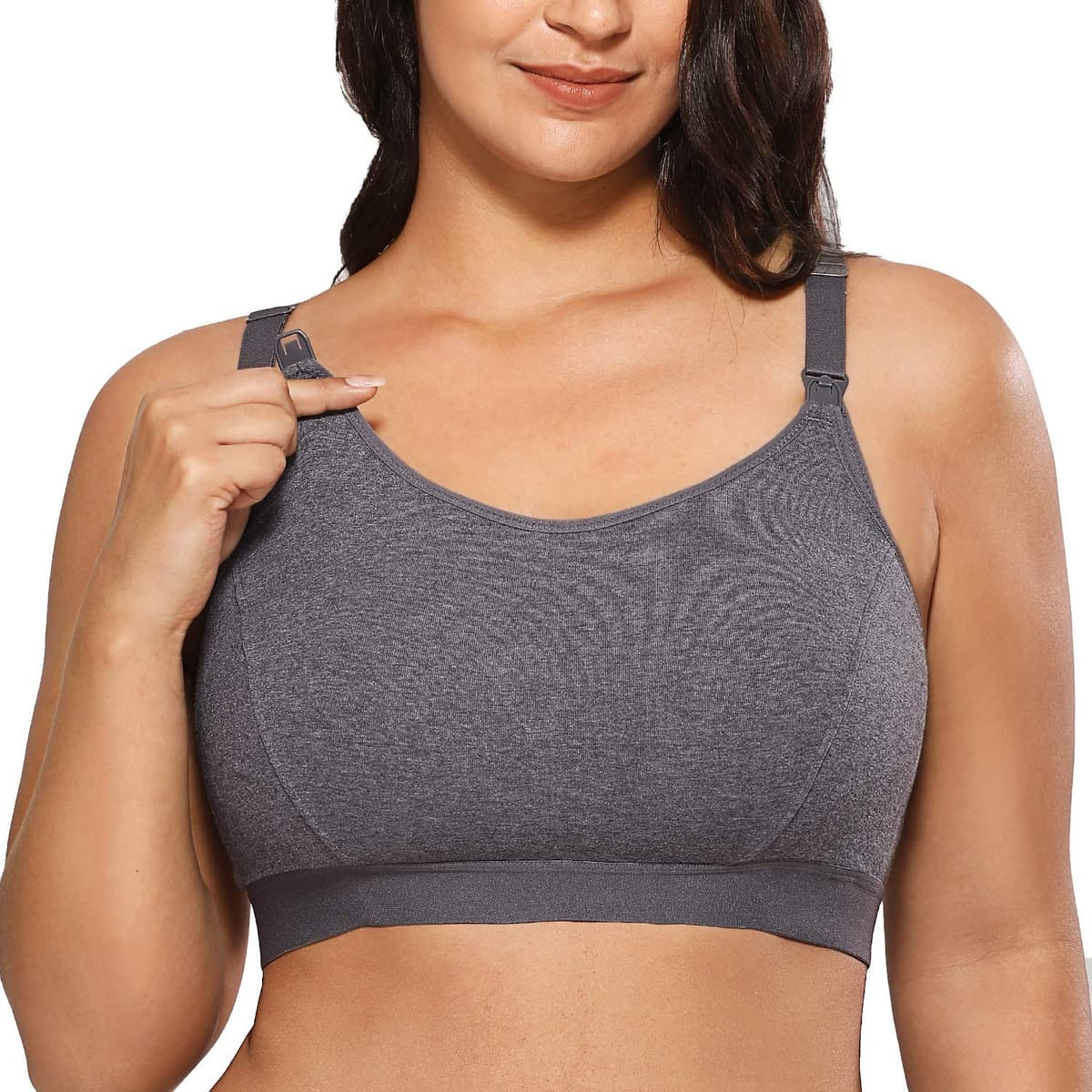 Gratlin Women's Nursing Bras Maternity Plus Size Breastfeeding Cotton Sleep Nursing Sports Bra — view 12