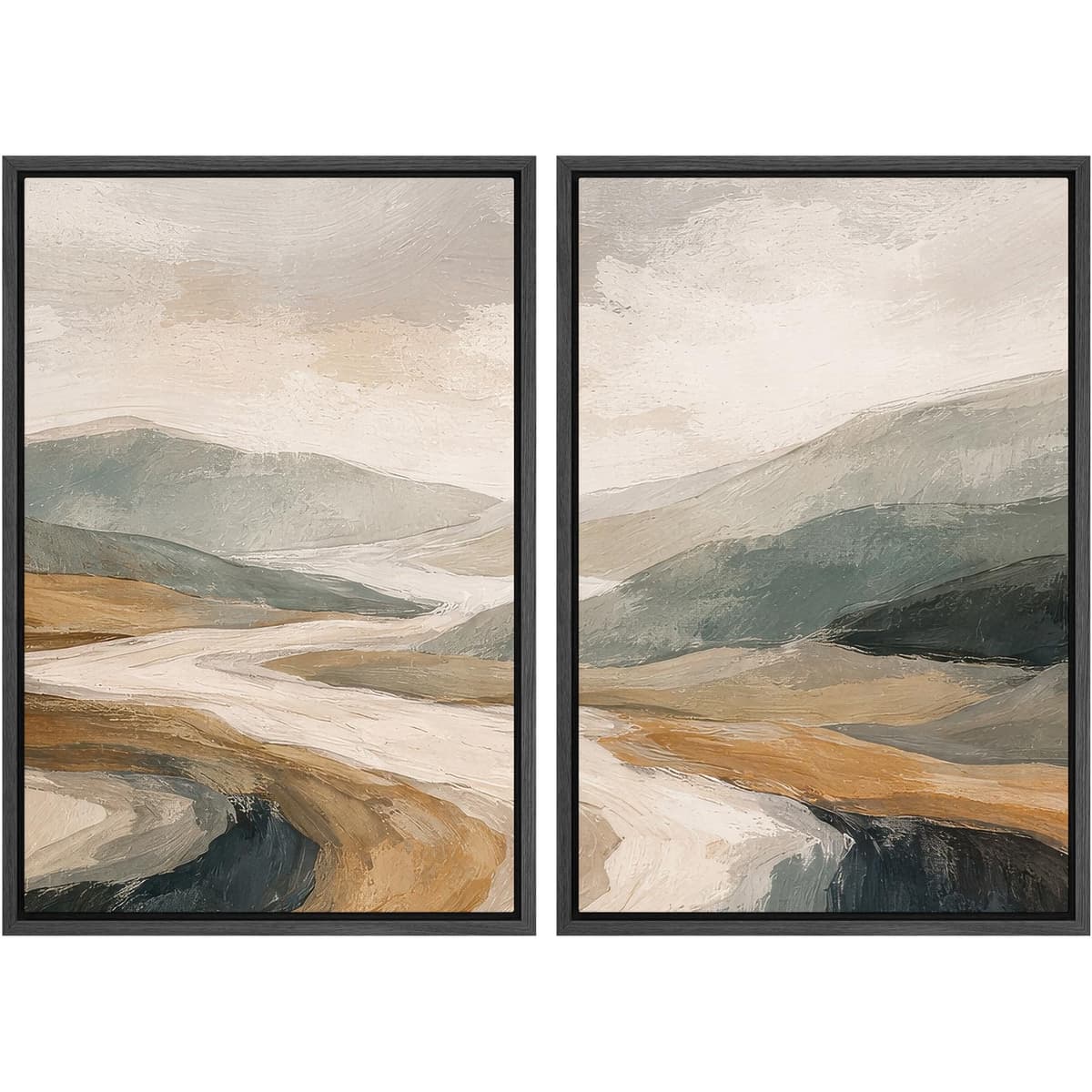 SIGNWIN Framed Canvas Print Wall Art Abstract Wave Pattern Modern Art Minimalist Neutral Decor for Living Room, Bedroom, Office - 16"x24"x2 Natural — view 102