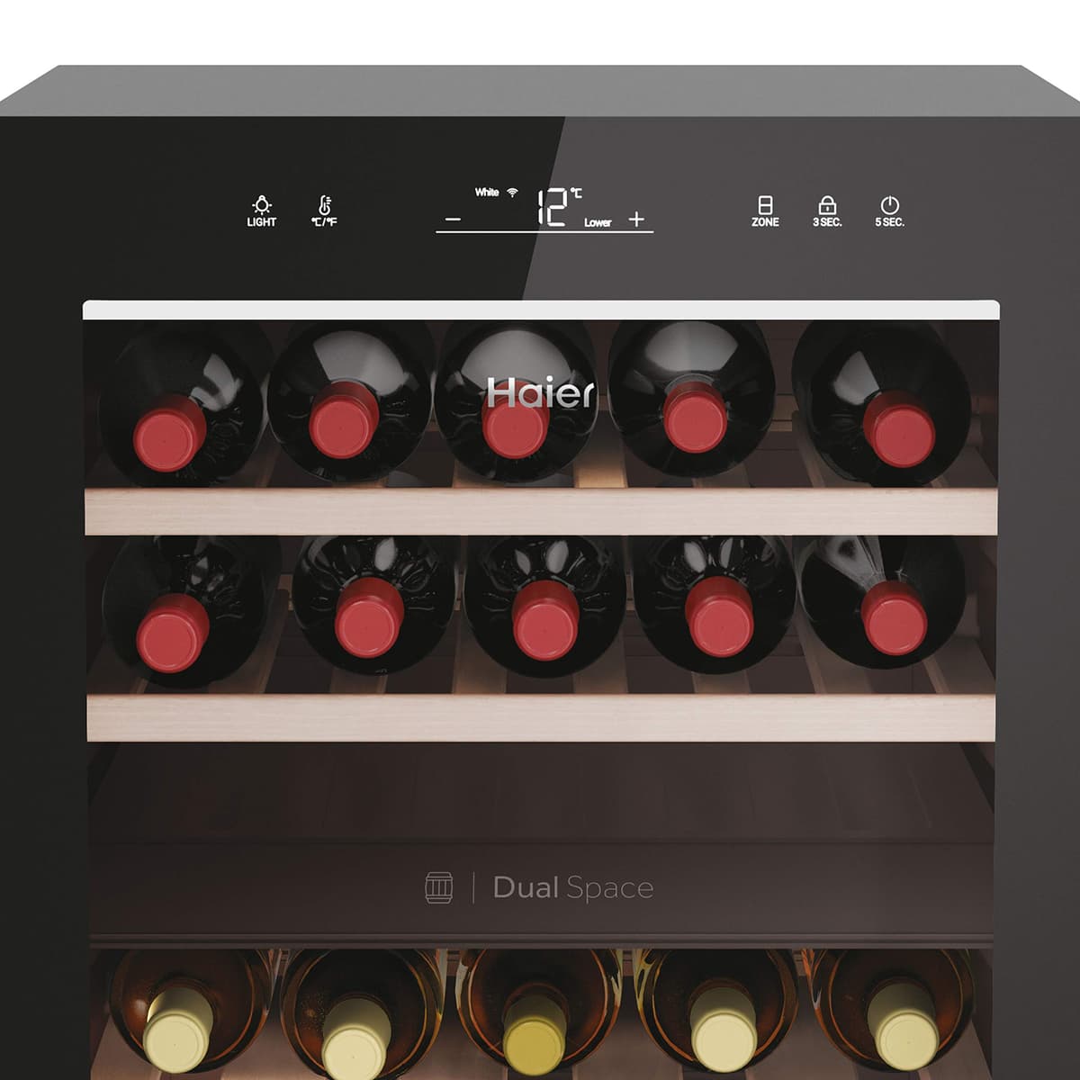 Haier HWS42GDAU1 Freestanding Wine Cooler, 1 door, 42 Bottles, 82cm Tall, Black [Energy Class G] — view 5