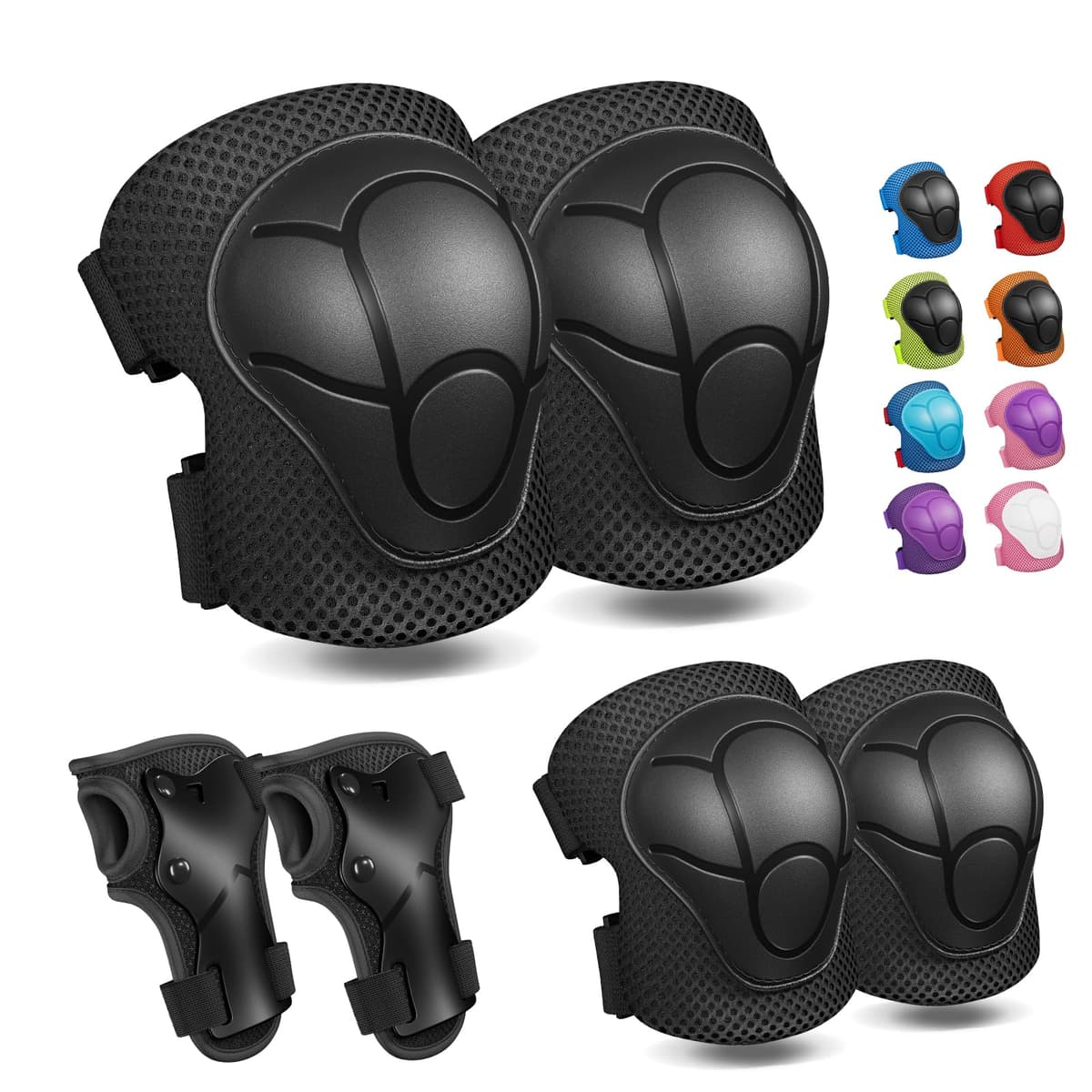 CKE Rodilleras para niños Rodilleras y Coderas Juego de Equipo de protección para niños pequeños Rodilleras Infantiles para niños/jóvenes muñequeras 3 en 1 para Ciclismo Bicicleta Patinaje Scooter — view 13