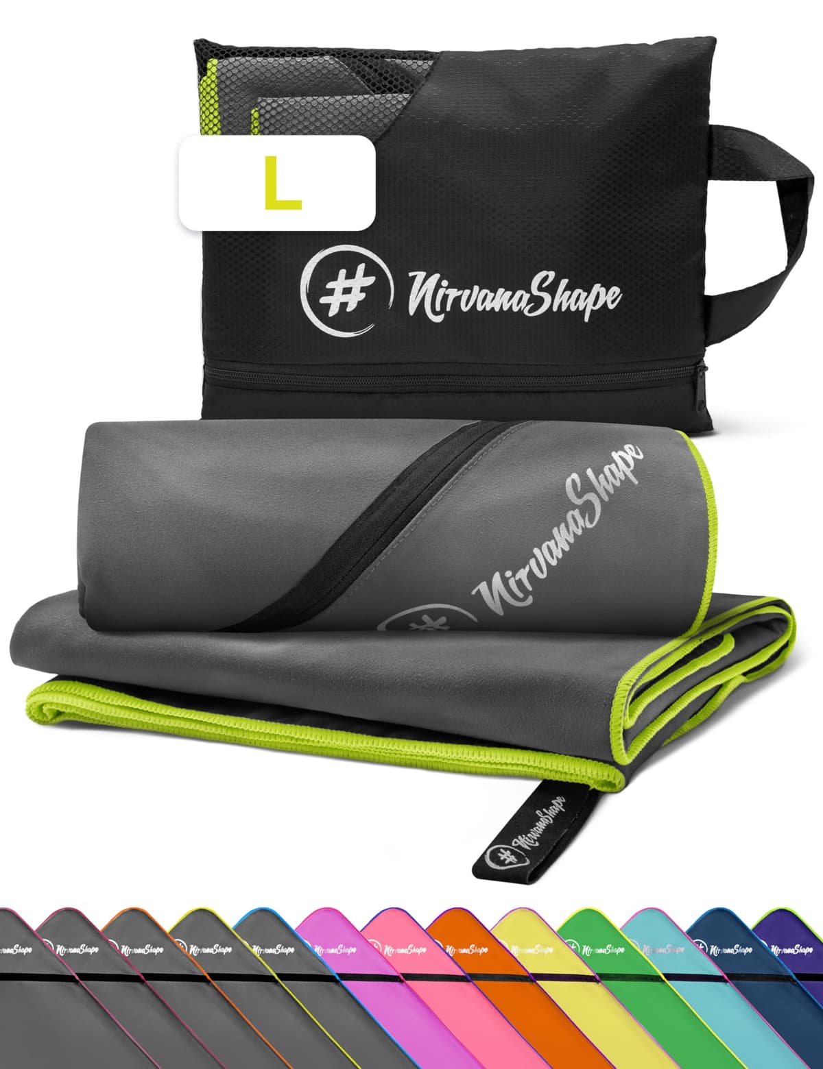NirvanaShape Toallas de Microfibra | Absorbentes, Ligeras, de Secado rápido | Toallas de baño, Toalla de Viaje, Toallas Deportivas | Ideales para Viajar, IR al Gimnasio, la Playa, Practicar Yoga — view 20
