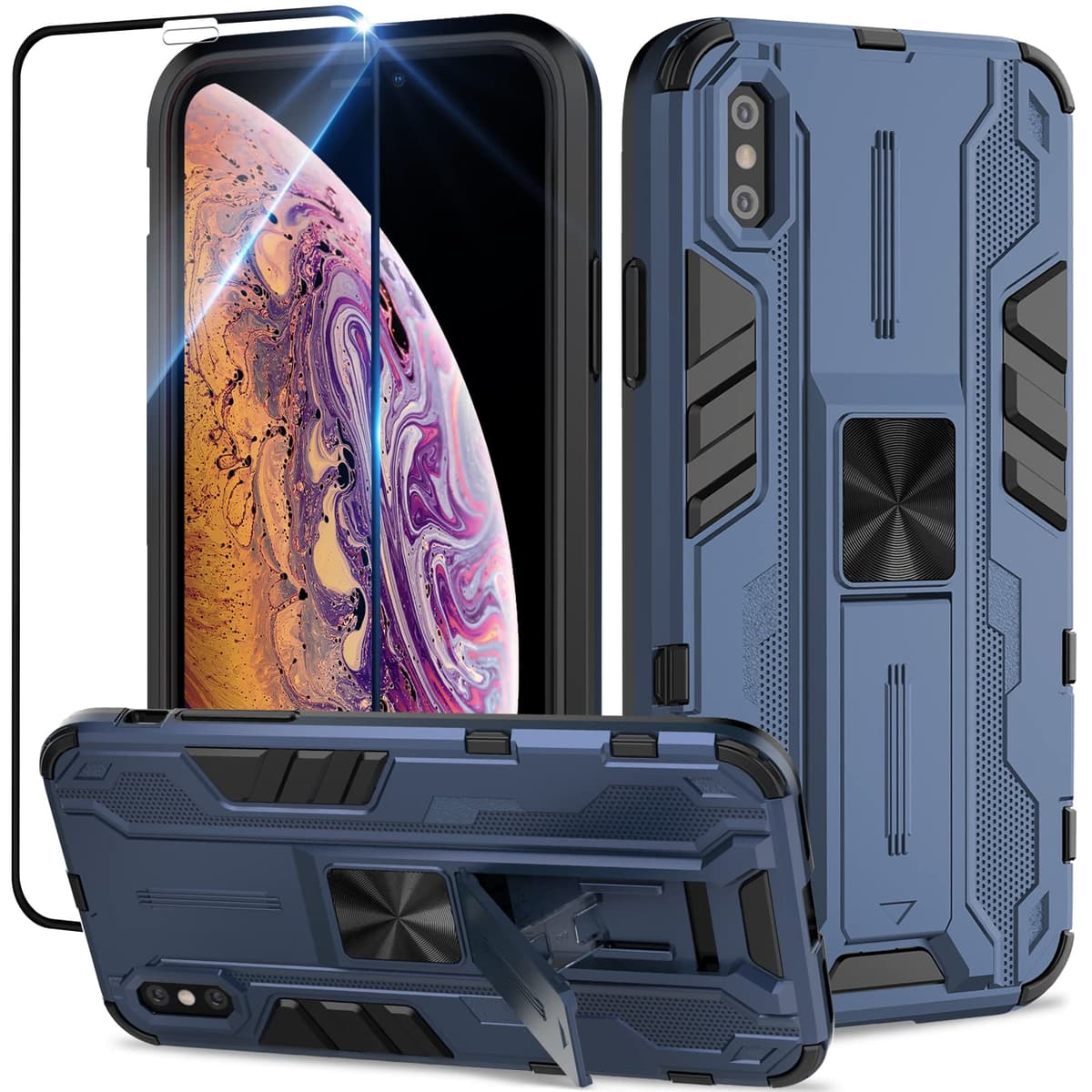 Funda para CMF Phone 2 Pro, Carcasa Antigolpes con Soporte anular metálico, Case Protectora de Grado Militar, Negro — view 1459
