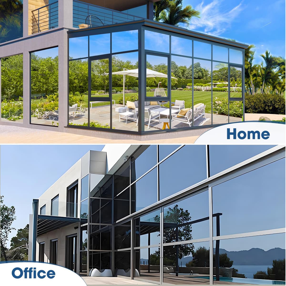 Lifetree Reflective One Way Window Film Privacy: Mirror Window Tint Film Heat Control Sun Blocker, UV Anti Glare Film Clear Day and Night for Home Office (Silver, 44.5 * 200cm) — view 9