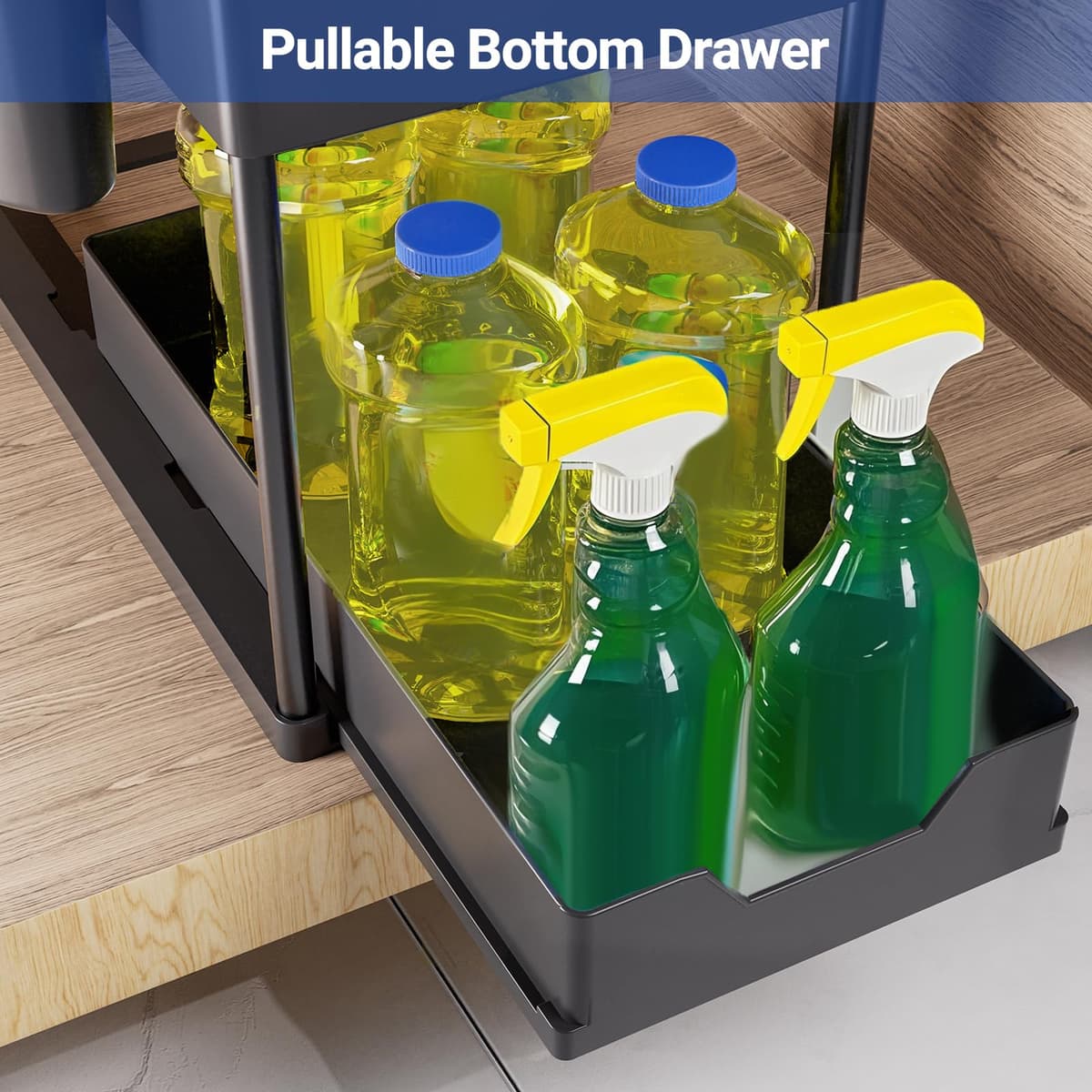 Puricon Estantería Bajo Fregadero, Estante Organizador Mueble Bajo Fregadero Cocina Lavabo -1 Unidad — view 7
