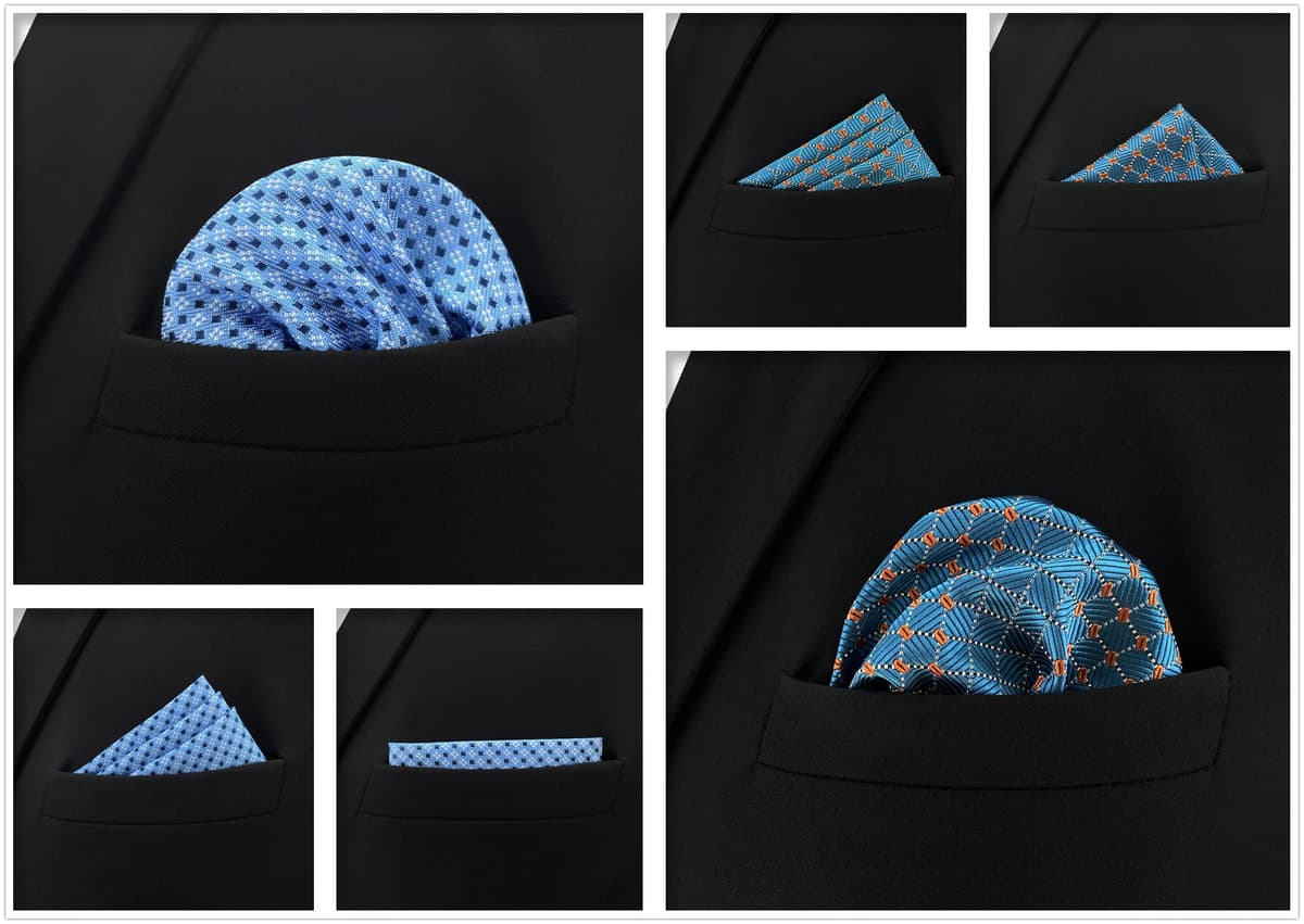 S&W SHLAX&WING 5 Pieces Pañuelo De Bolsillo Para Hombre Handkerchiefs Set para chaqueta de traje — view 4