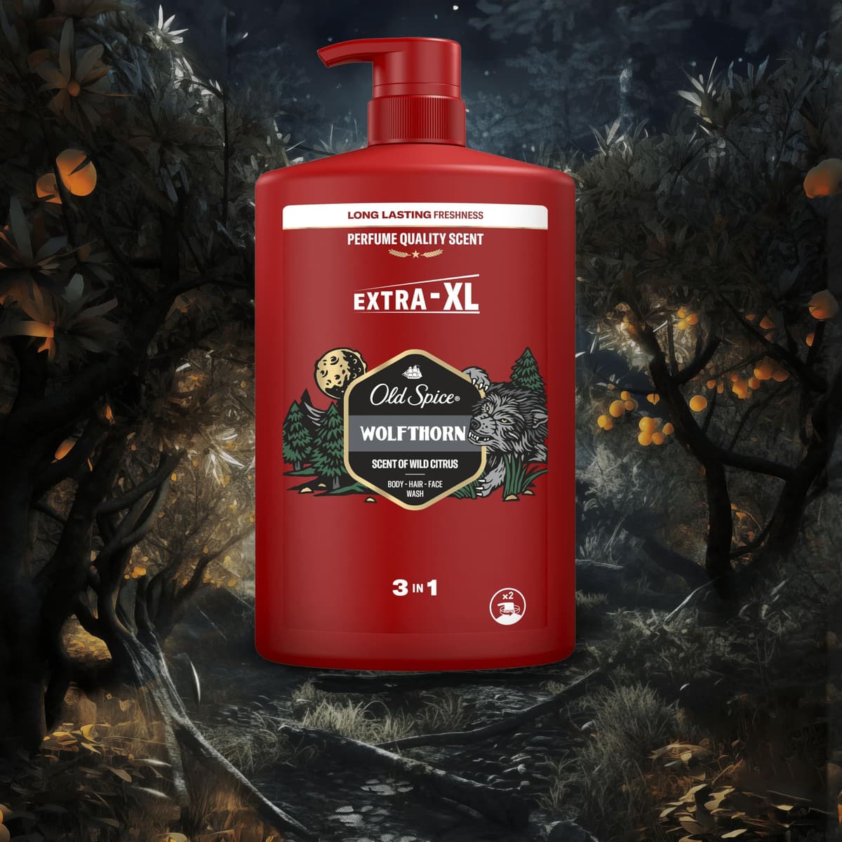 Old Spice Wolfthorn Gel De Ducha Y Champú Para Hombres 2x1000ml, Gel Para Cara, Cuerpo Y Pelo 3 En 1 Multiusos, Frescura Duradera, Fragancia Excepcional, Limpieza Profunda — view 8