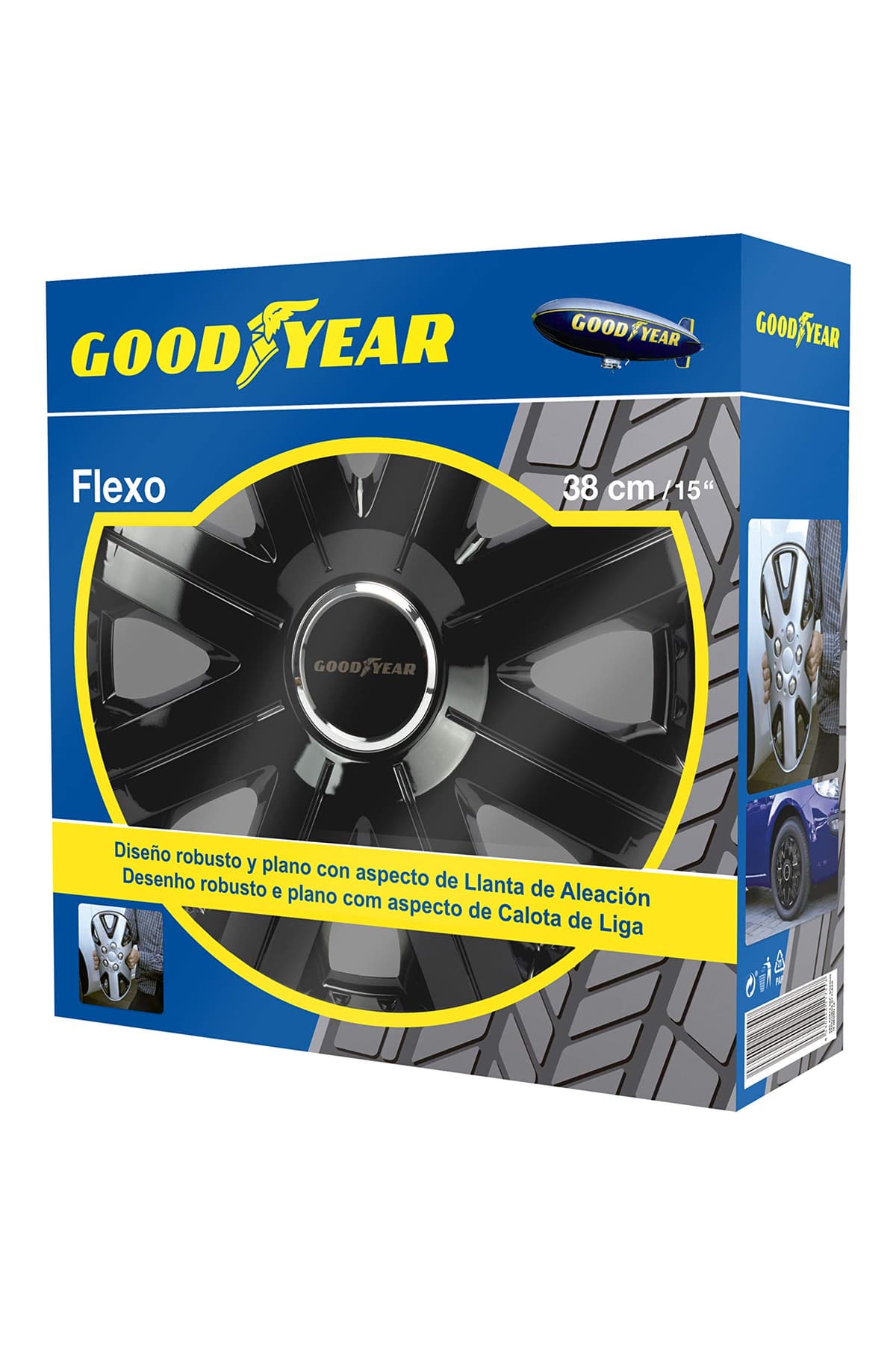 Goodyear 75507 Wheel Covers Clip 15 Inch, Black/ Silver, Set of 4 — view 6