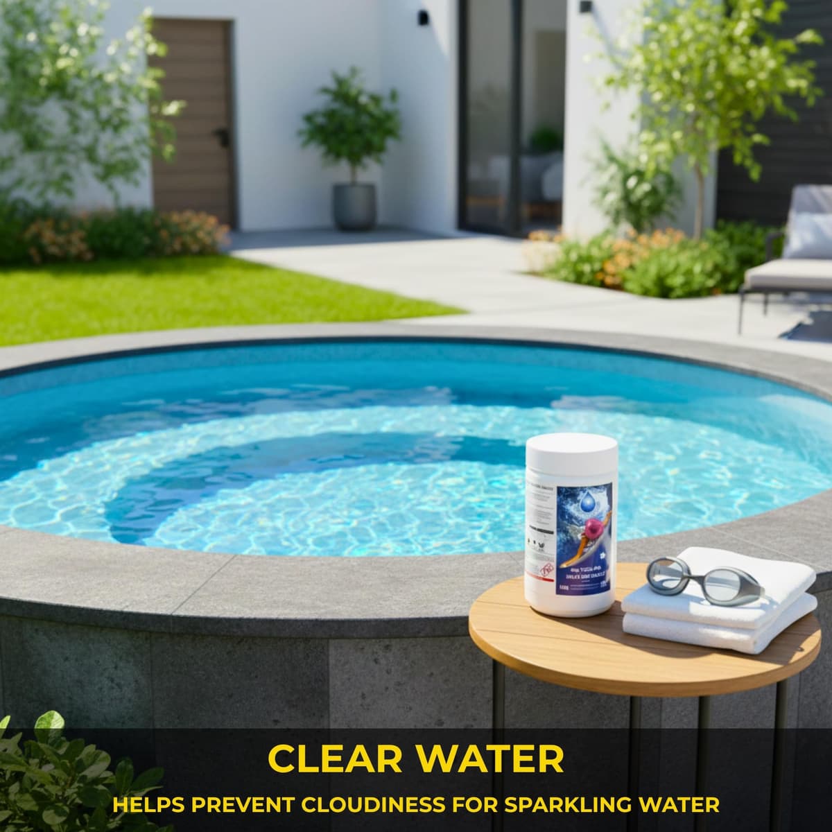 1 Kg Multifunctional Chlorine Tablets 50 x 20g Slow Release, 4 in 1 Sanitiser Stabiliser Algaecide and Clarifier Dispenser Tablets for Hot Tubs, Swimming Pools, Spas and Paddling Water Cleaning — view 5