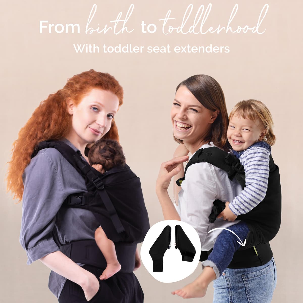 Boba X Baby Carrier Newborn to Toddler - Adjustable Front and Backpack Carrier Petite to Plus Size 7-45 lbs, Ergonomic Baby Carrier with Crossable Straps - Black Beauty — view 3