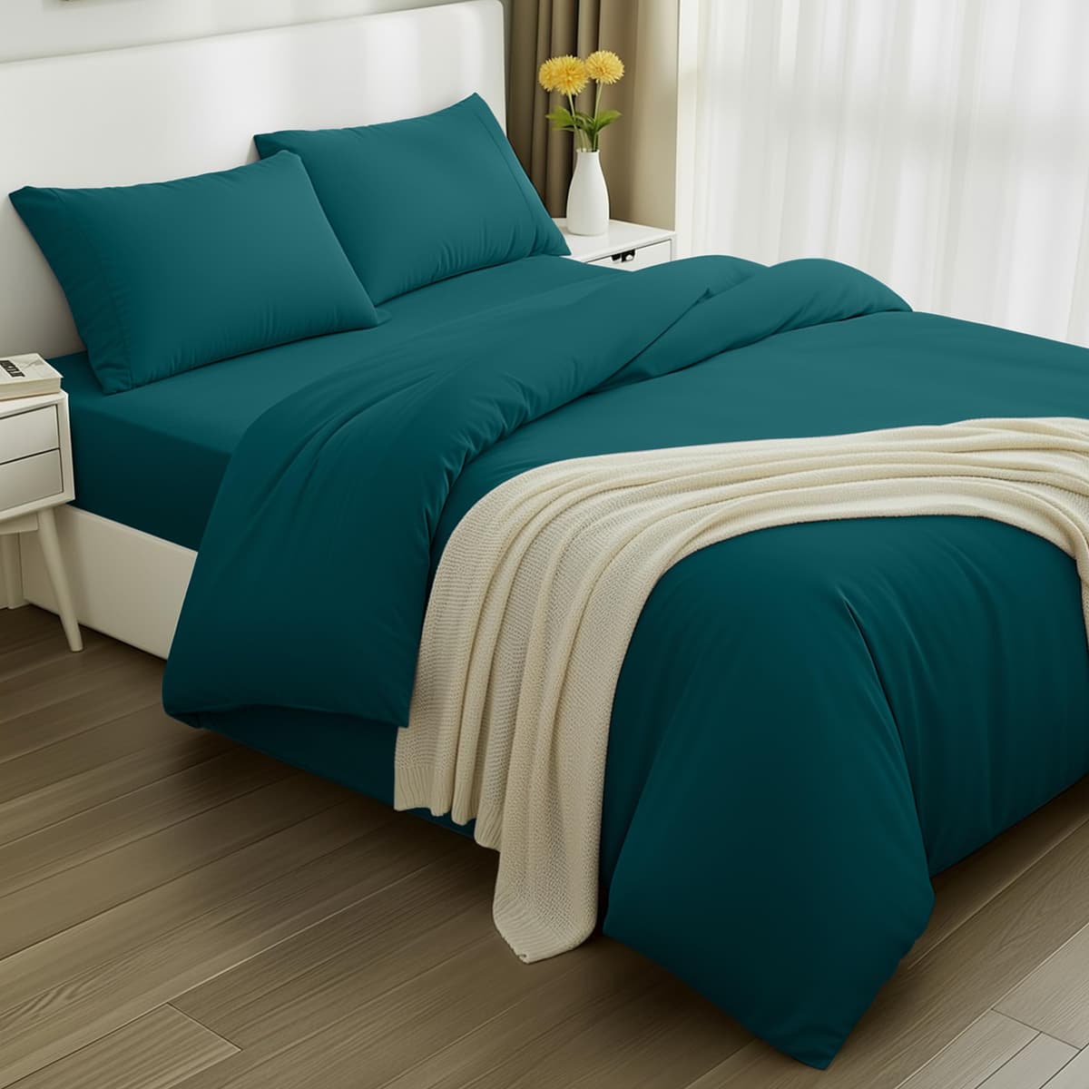 Utopia Bedding 3 Piece Single Bedding Set - Duvet Cover, Fitted Sheet with Pillow case - Soft Brushed Microfiber (Grey) — view 42