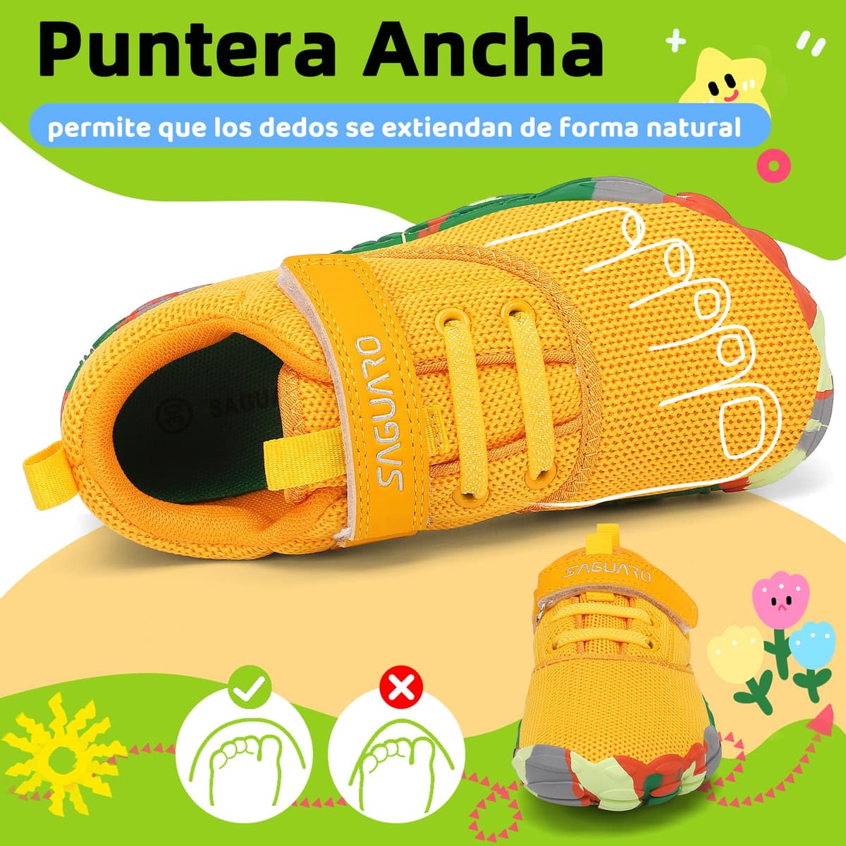 SAGUARO Zapatillas Barefoot Niños Antideslizantes y Ligeras Calzado Descalzos, Talla 24-36 — view 2