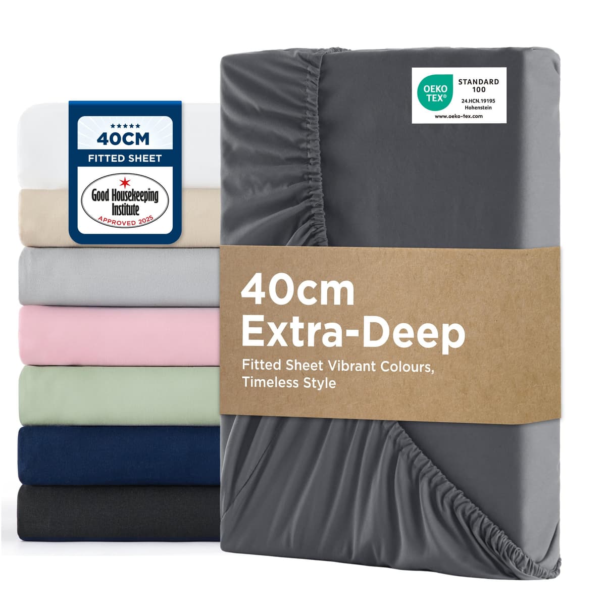 Bedsure Small Double Fitted Sheet - Bed Sheets Extra Deep Pocket 16 Inches (40 cm), Soft Brushed Polyester Microfiber Material for 3/4 Bed, Beige, 122x190cm — view 15