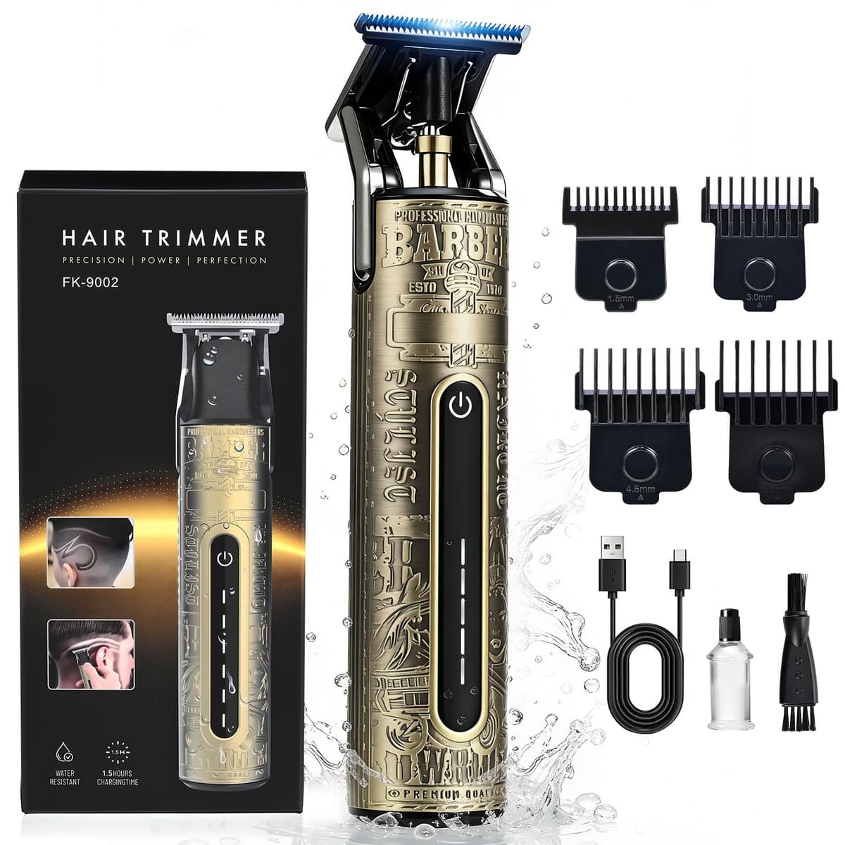 YIDON Men's Shaver and Hair Clipper, Men's Hair Clippers with Type-C Charging, IPX6 Waterproof Fuselage Beard Trimmer, Complete Set with Magnetic Combs, Wet and Dry Use