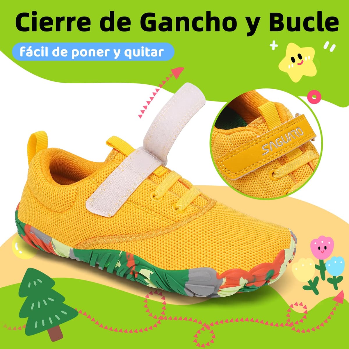 SAGUARO Zapatillas Barefoot Niños Antideslizantes y Ligeras Calzado Descalzos, Talla 24-36 — view 4